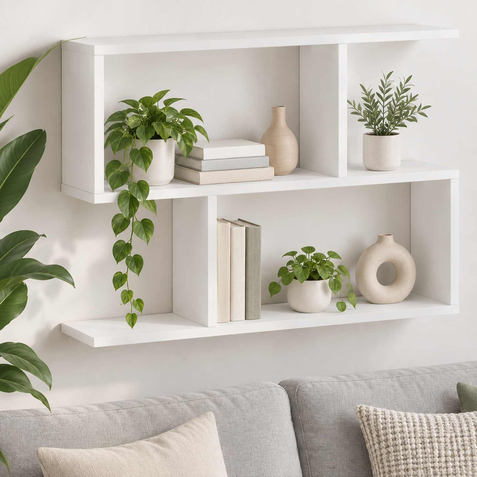 Wall Shelf White 72 x 17 x 55.5 cm Engineered Wood