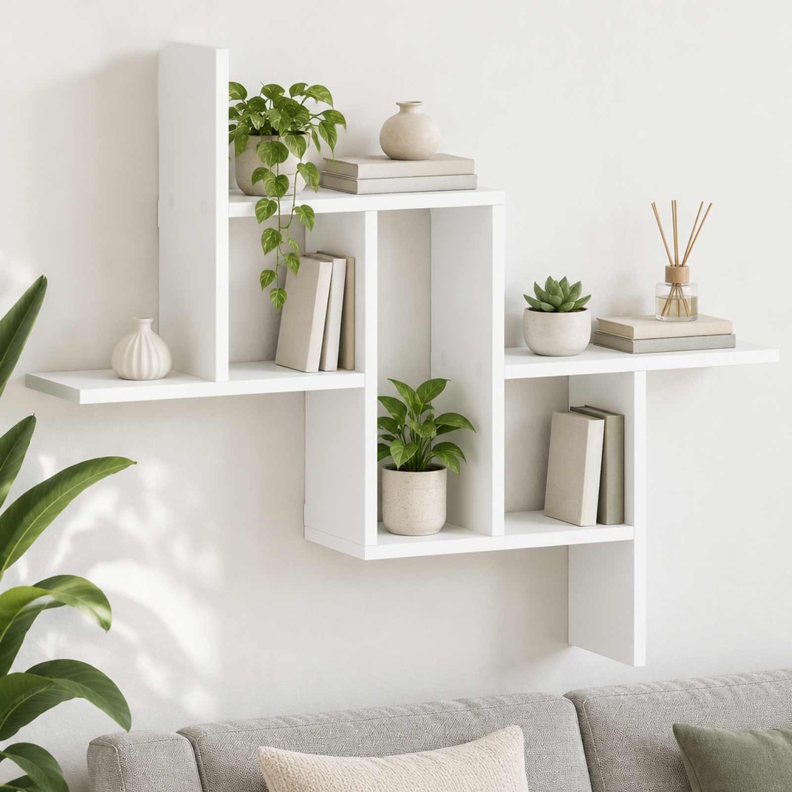Wall Shelf White 87 x 17 x 75 cm Engineered Wood