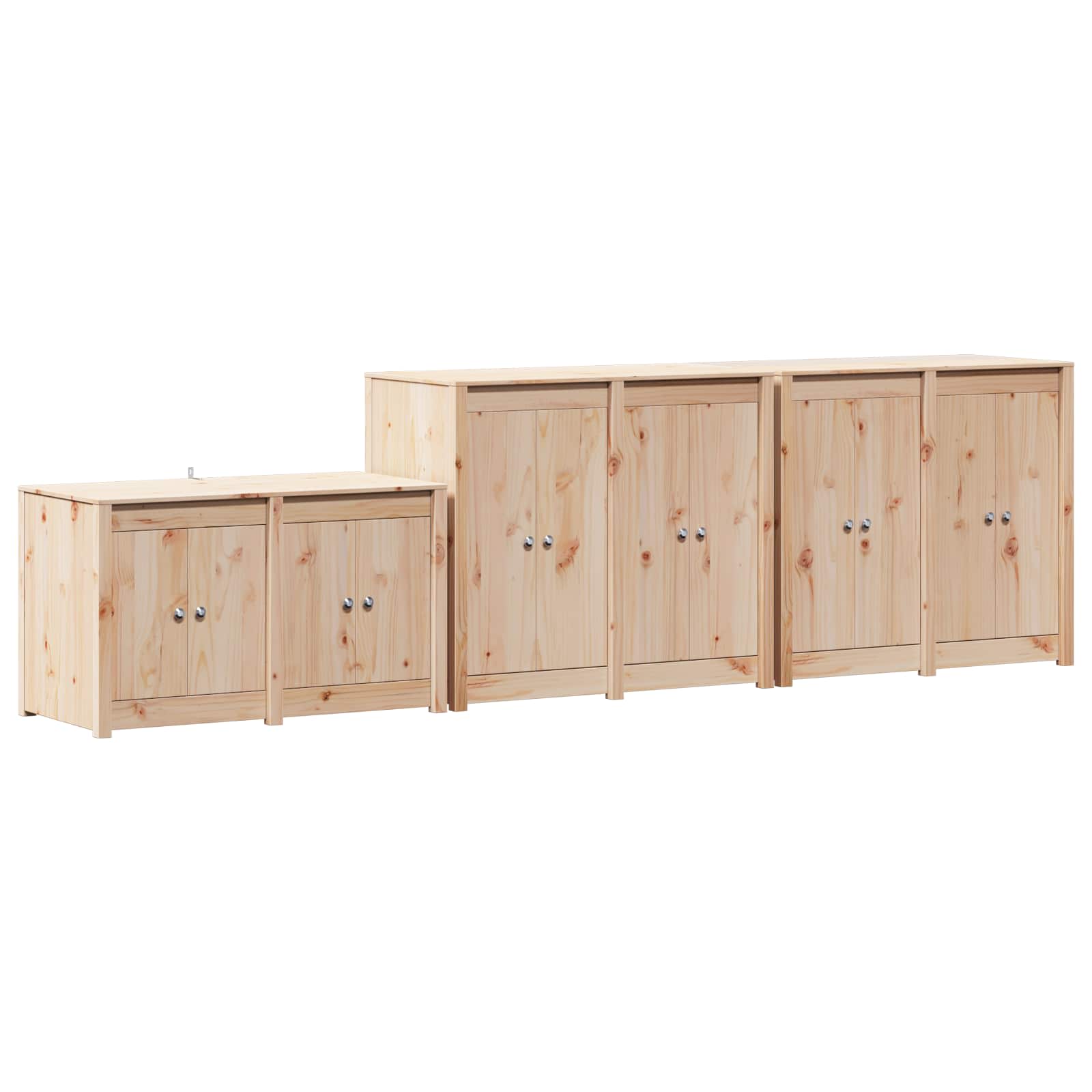 Outdoor Kitchen Cabinet MEPPEL 3 pcs Natural Douglas