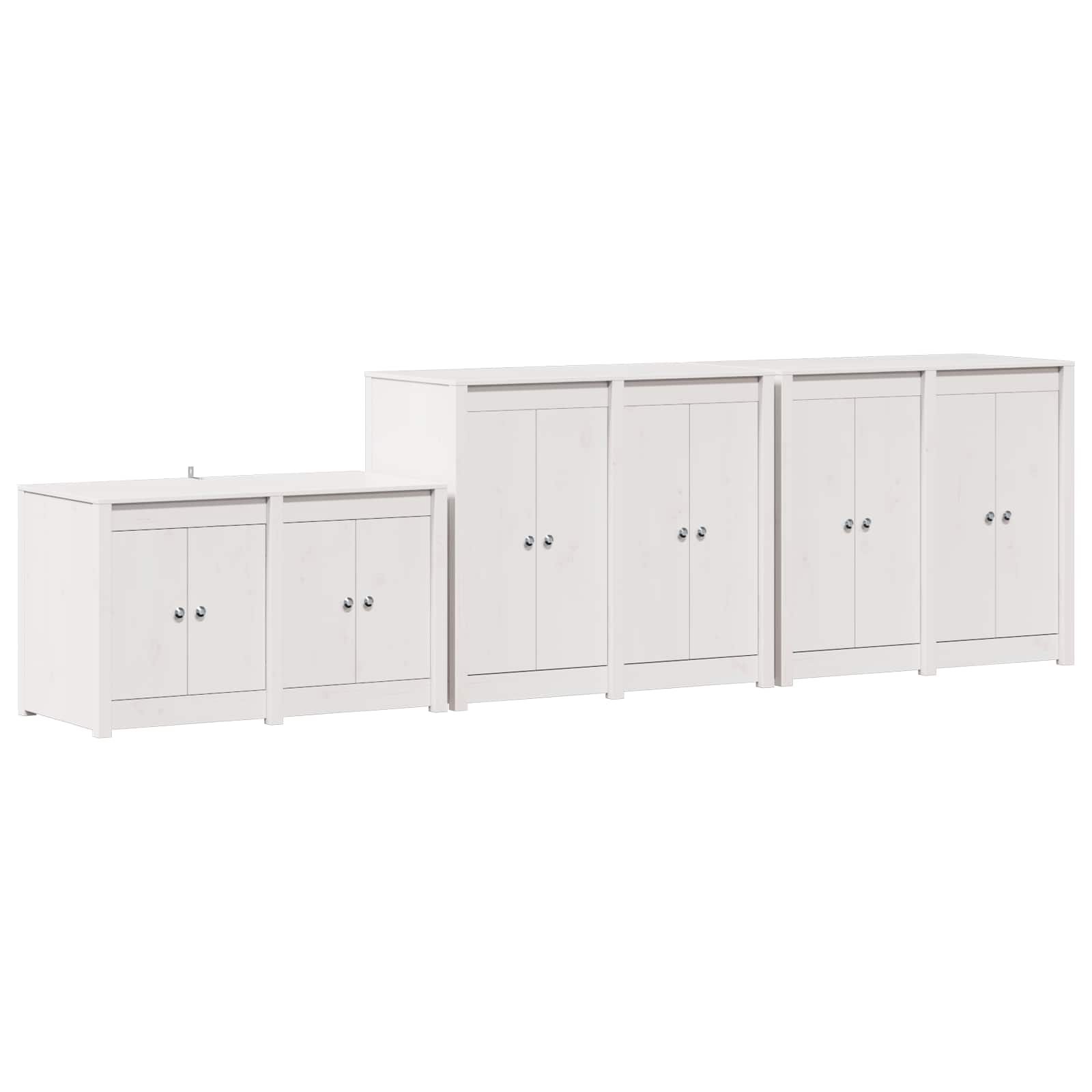 Outdoor Kitchen Cabinet MEPPEL 3 pcs Natural Solid Pine Wood