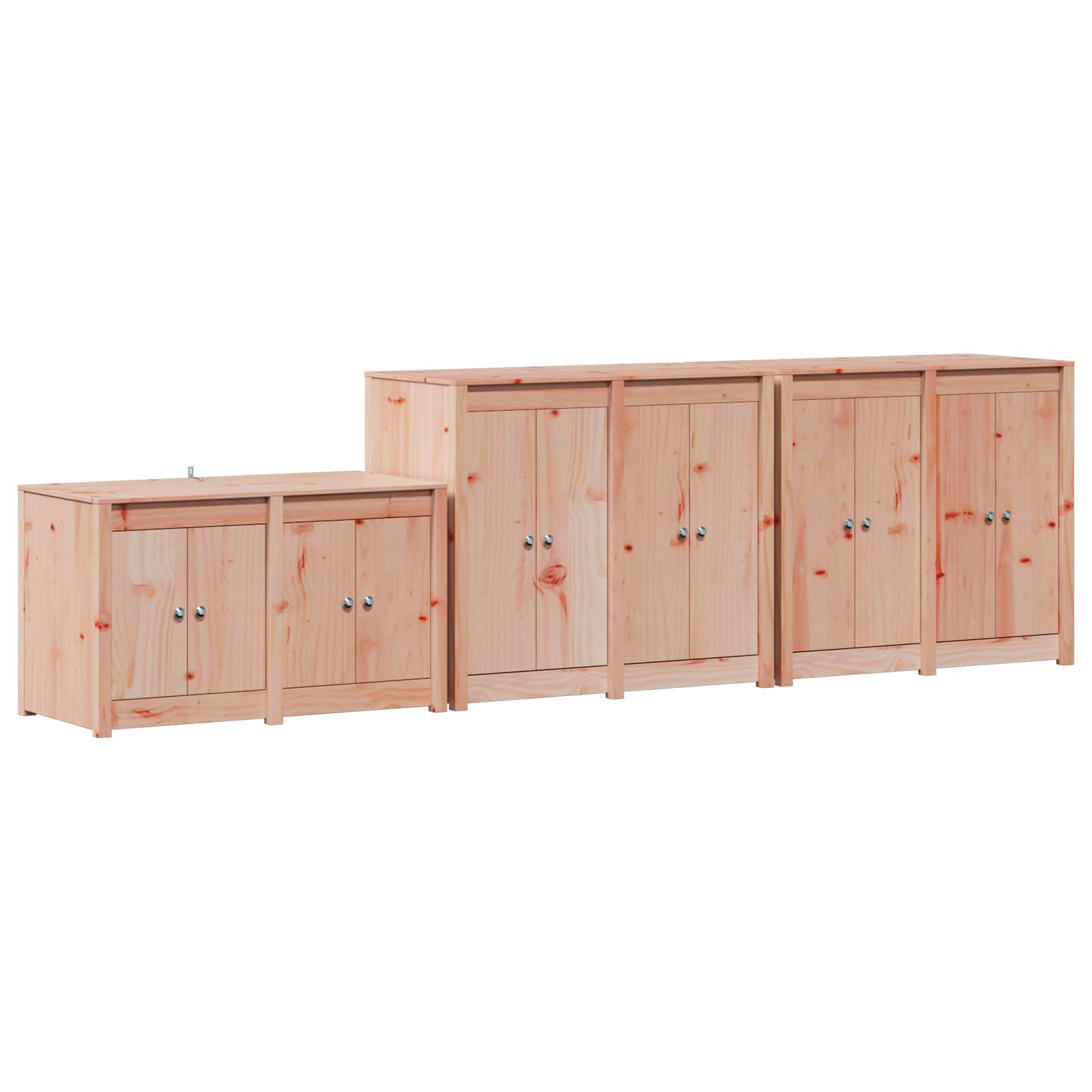 Outdoor Kitchen Cabinet MEPPEL 3 pcs White Solid Pine Wood