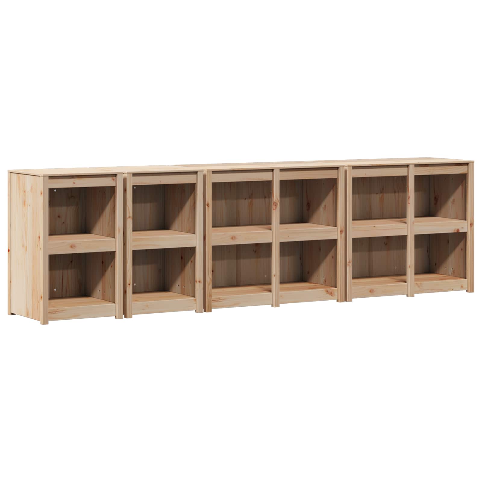 Outdoor Kitchen Cabinet MEPPEL 4 pcs Natural Solid Pine Wood