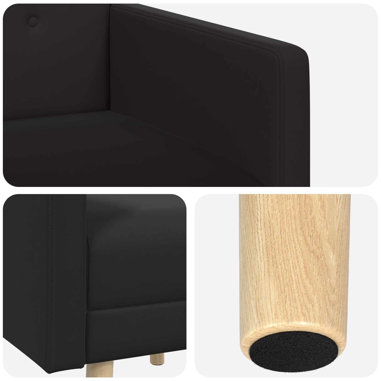 Accent Chair Black Velvet