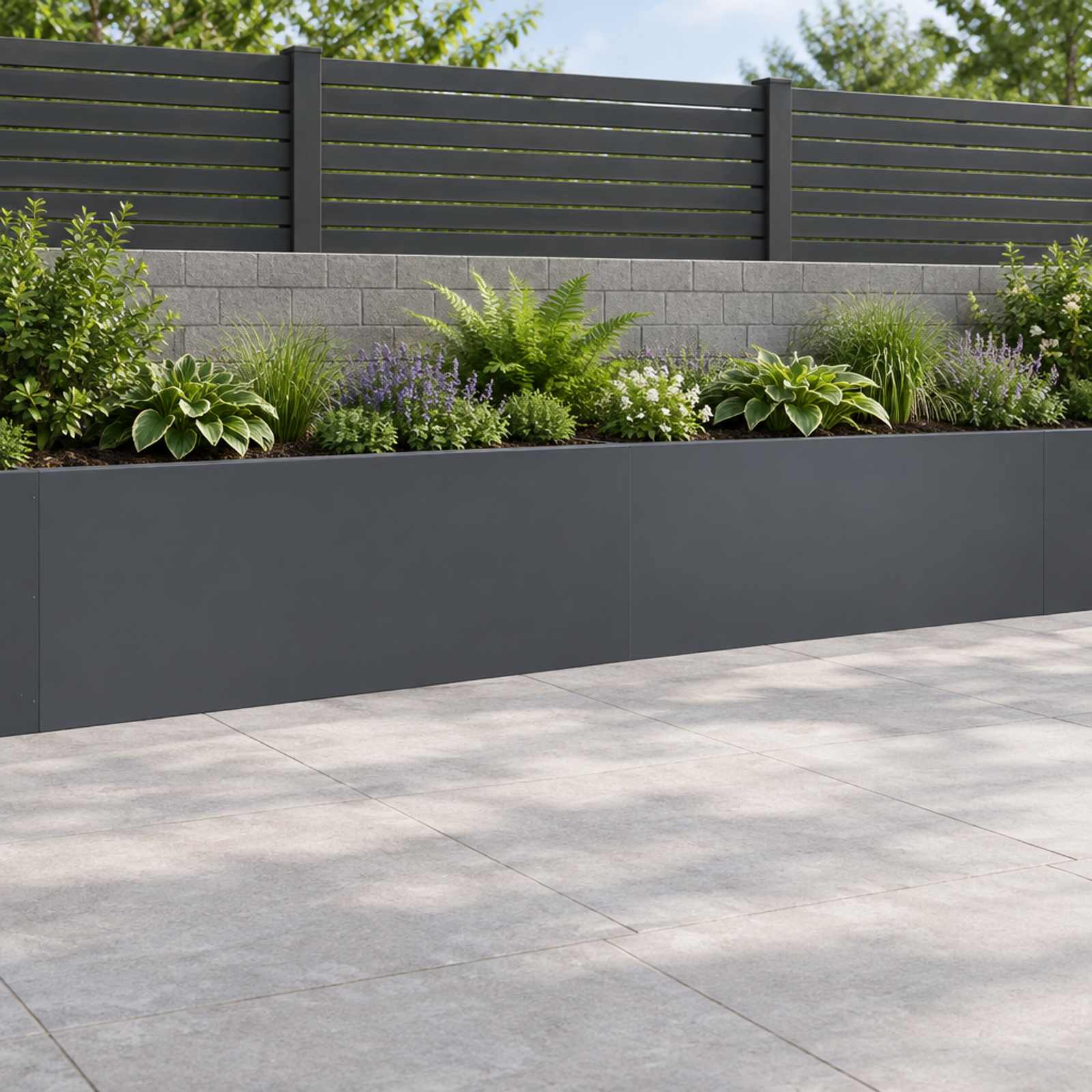 Retaining Wall 2 pcs 100 x 12 x 30 cm Steel Anthracite