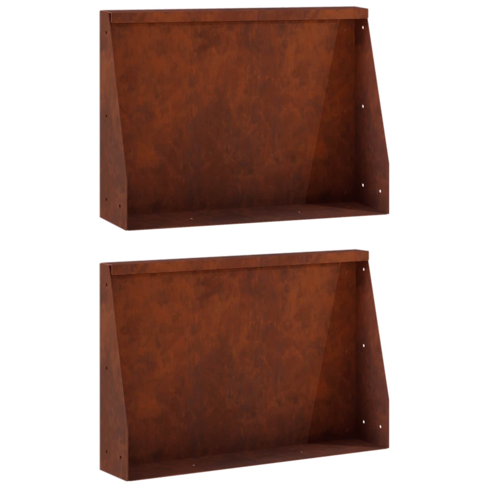 Retaining Wall 2 pcs 60 x 12 x 40 cm Weathering Steel Rusty