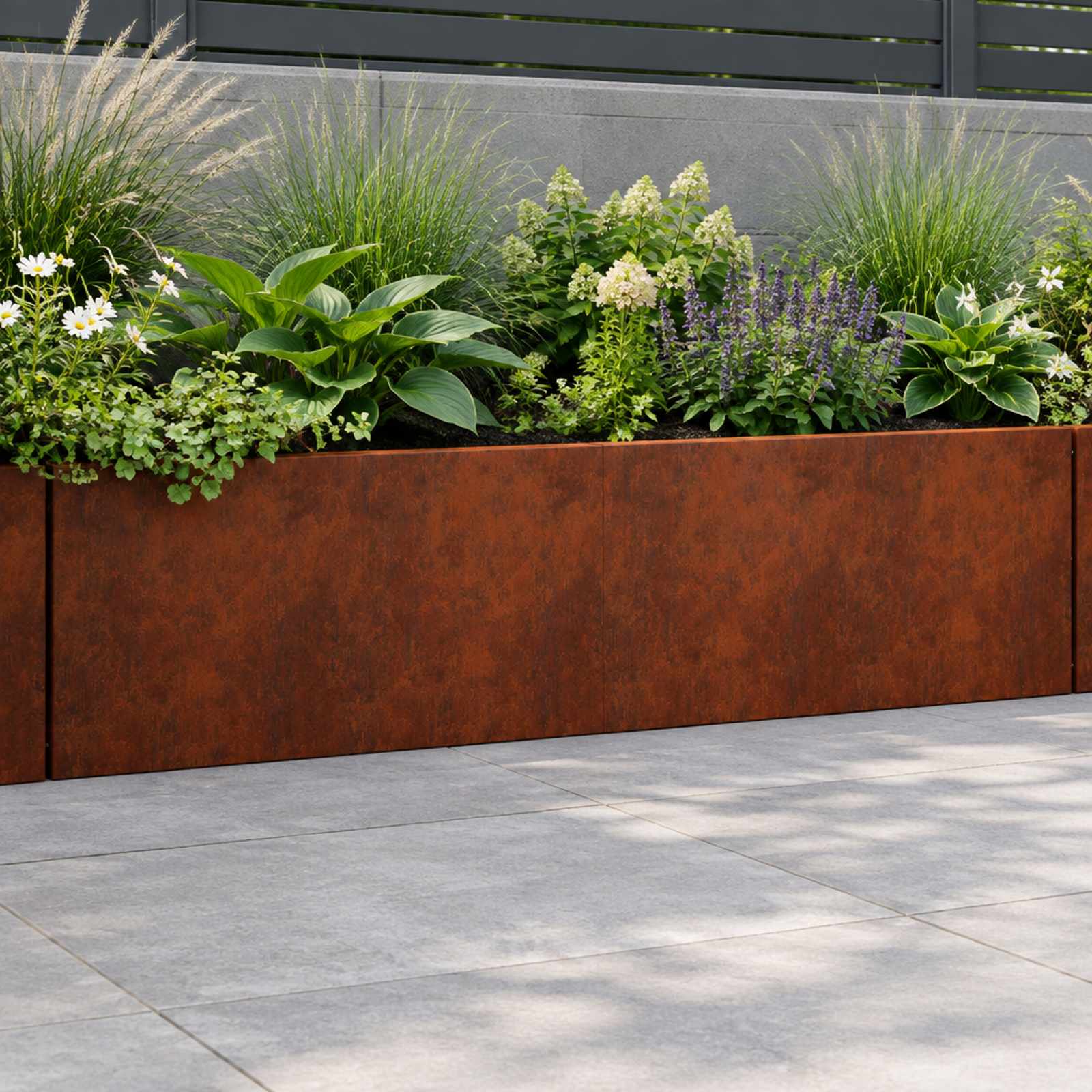 Retaining Wall 2 pcs 80 x 12 x 40 cm Weathering Steel Rusty