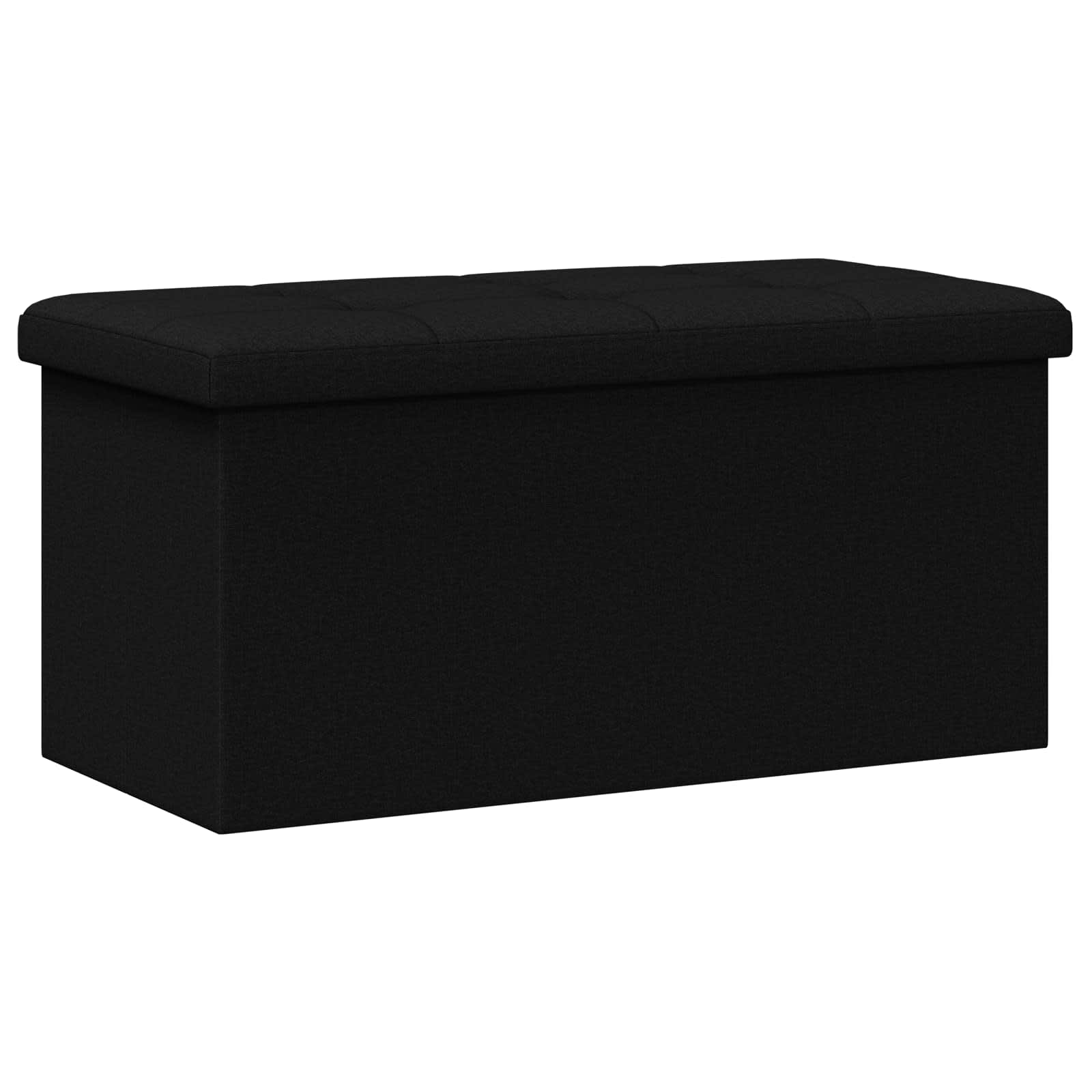 Foldable Storage Bench Black 180 kg 80 L 77 x 38 x 38 cm Linen