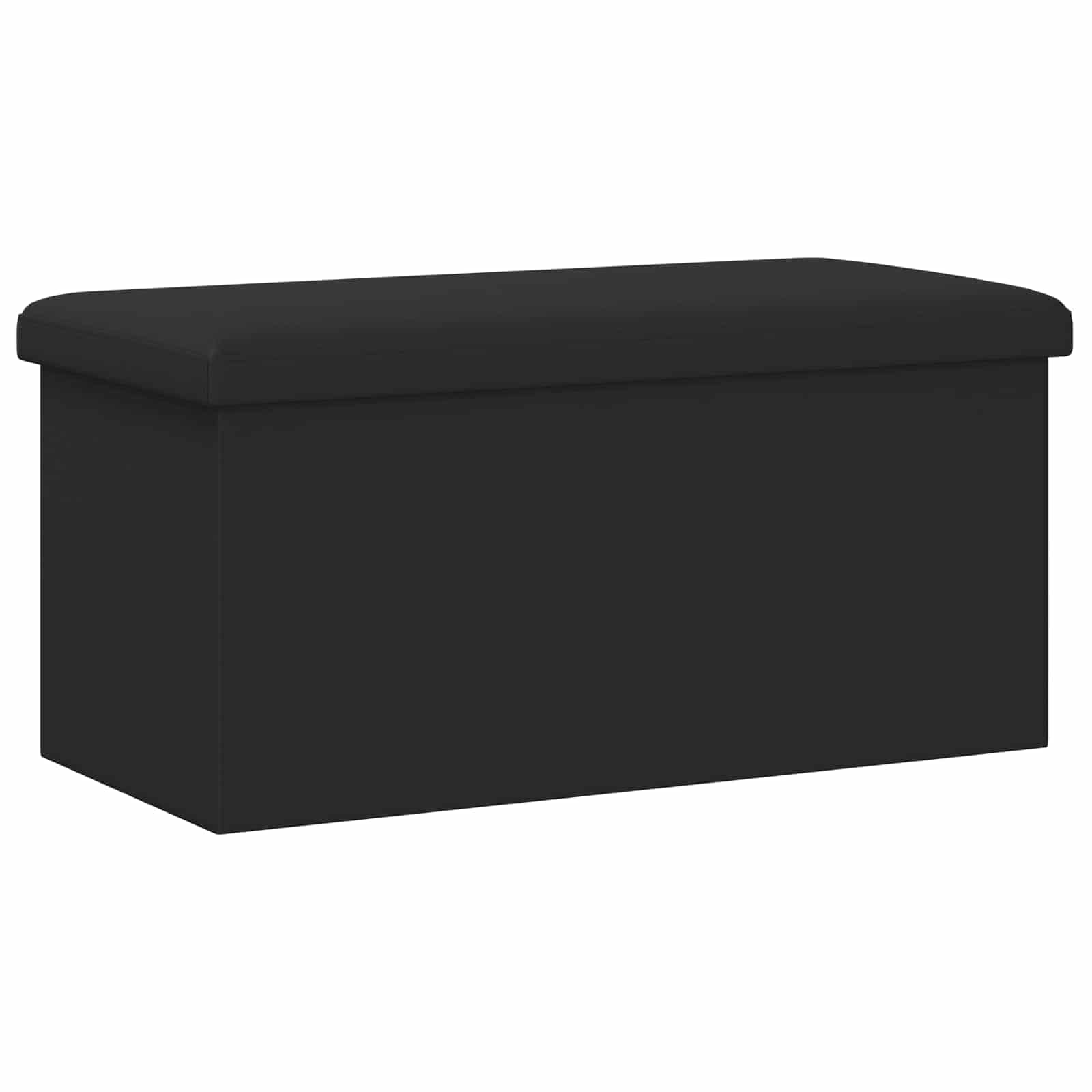 Foldable Storage Bench Black 180 kg 80 L 77 x 38 x 38 cm PVC