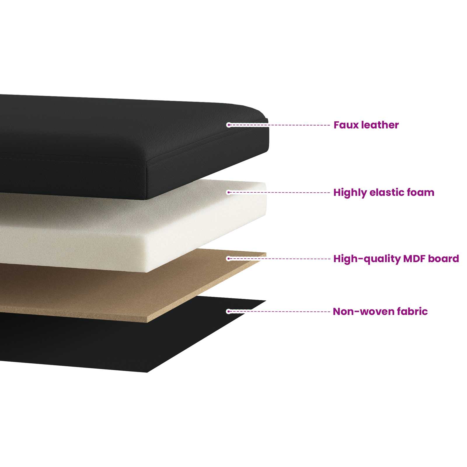 Foldable Storage Bench Black 180 kg 80 L 77 x 38 x 38 cm PVC