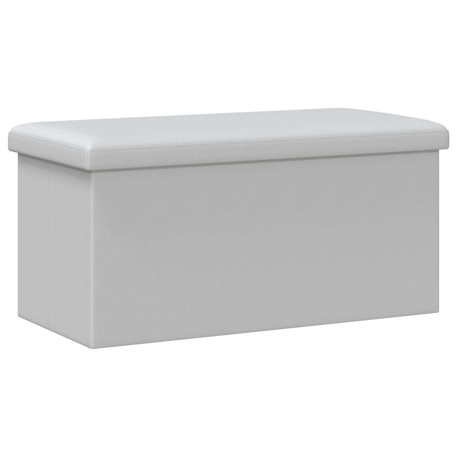 Foldable Storage Bench White 180 kg 80 L 77 x 38 x 38 cm PVC