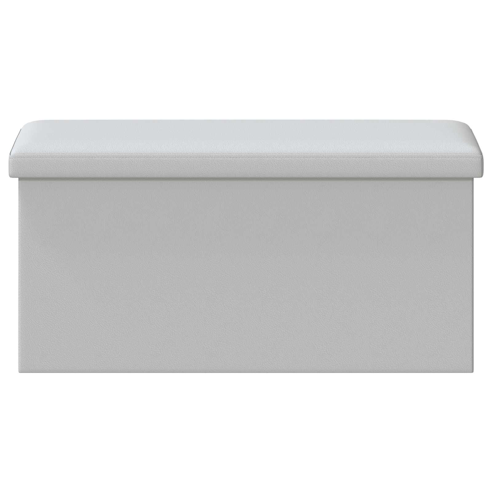 Foldable Storage Bench White 180 kg 80 L 77 x 38 x 38 cm PVC