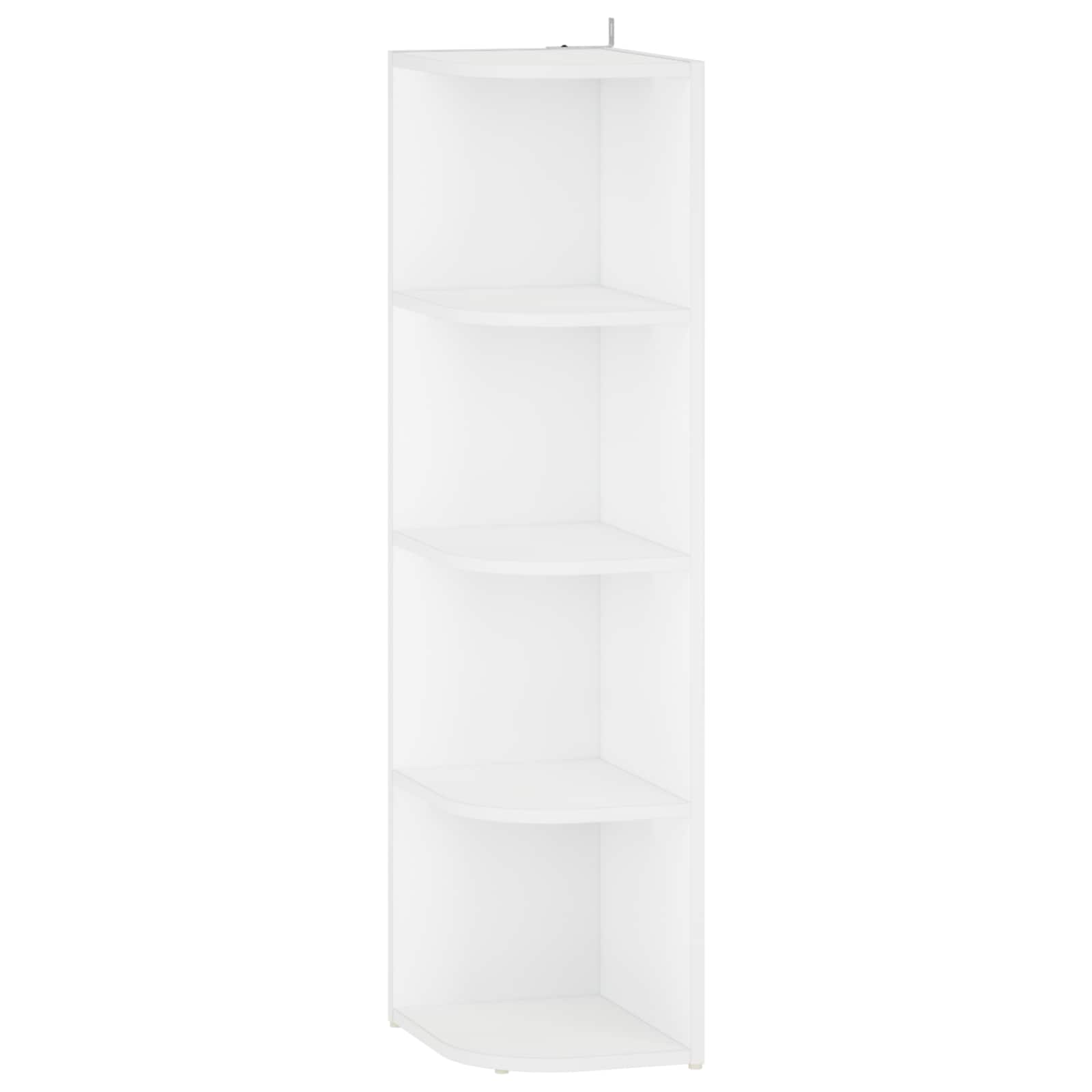 Corner Shelf 4-Tier 25 x 31 x 105.5 cm Engineered Wood White