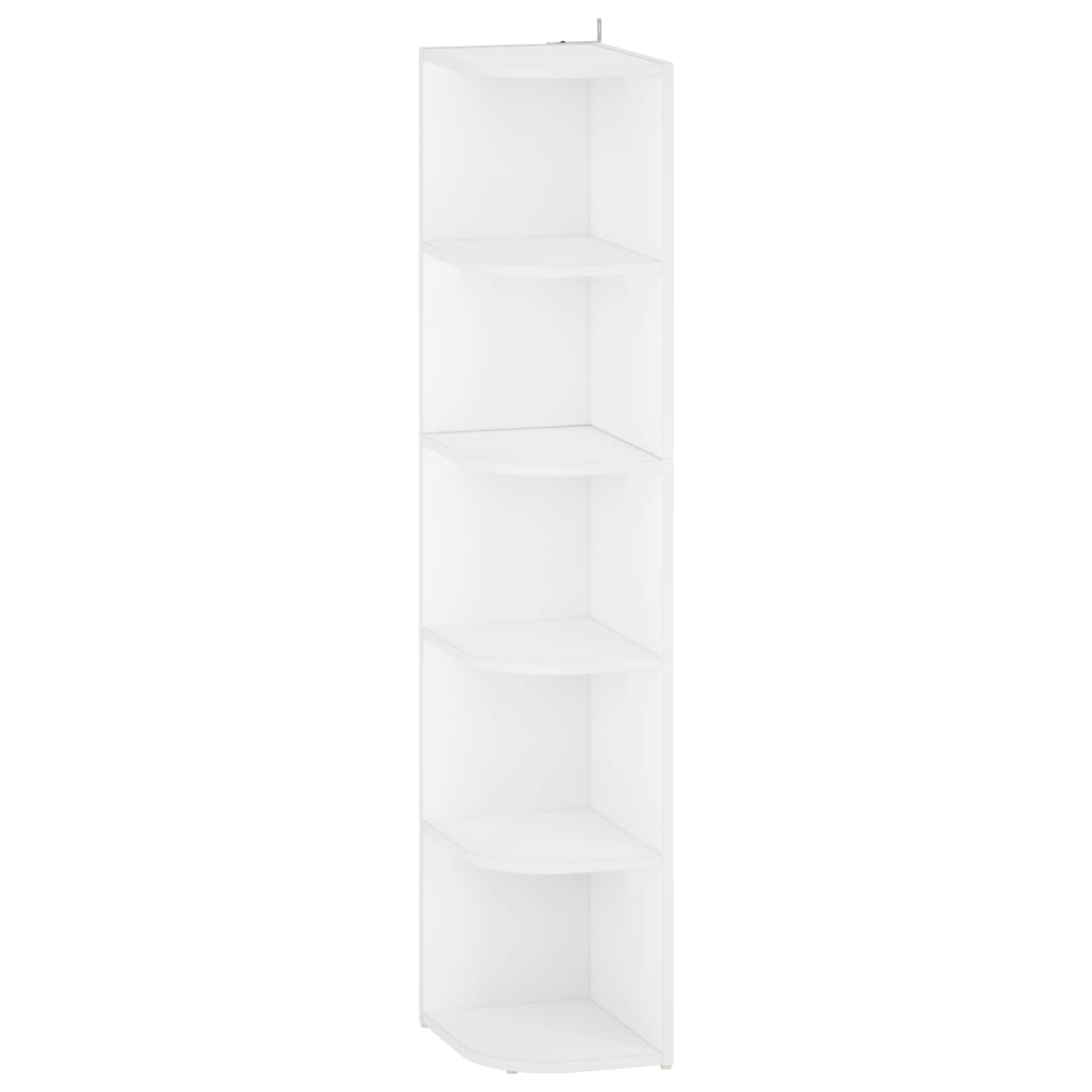 Corner Shelf 5-Tier 25 x 31 x 131 cm Engineered Wood White