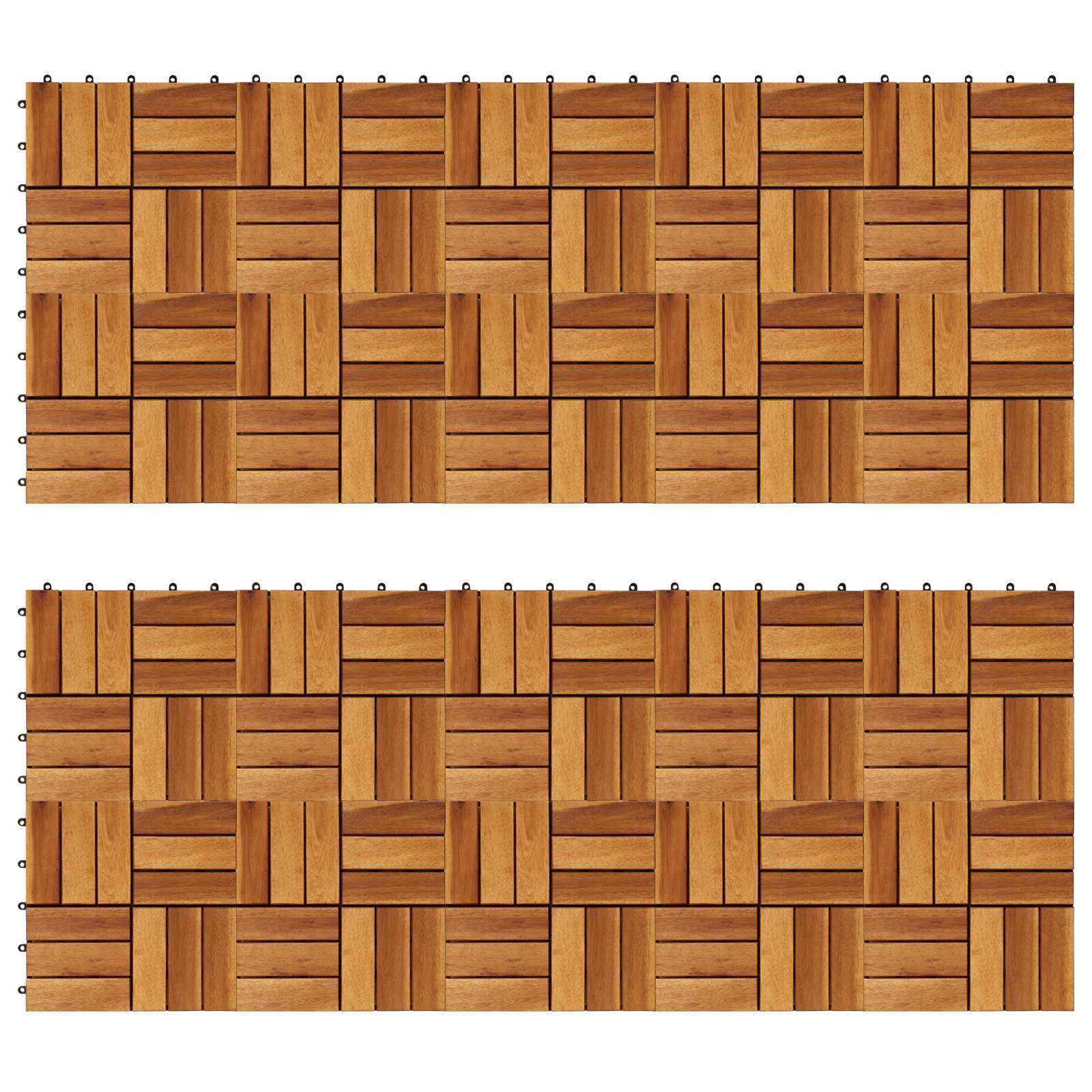 Decking Tile 20 pcs Brown 30 x 30 cm Acacia Hardwood