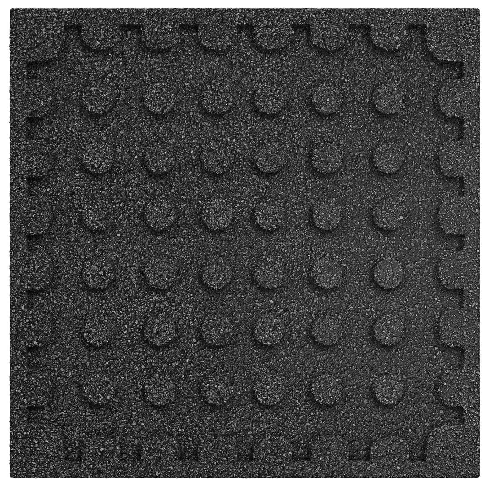 Fall Protection Tiles 12 pcs Black 50 x 50 cm Rubber