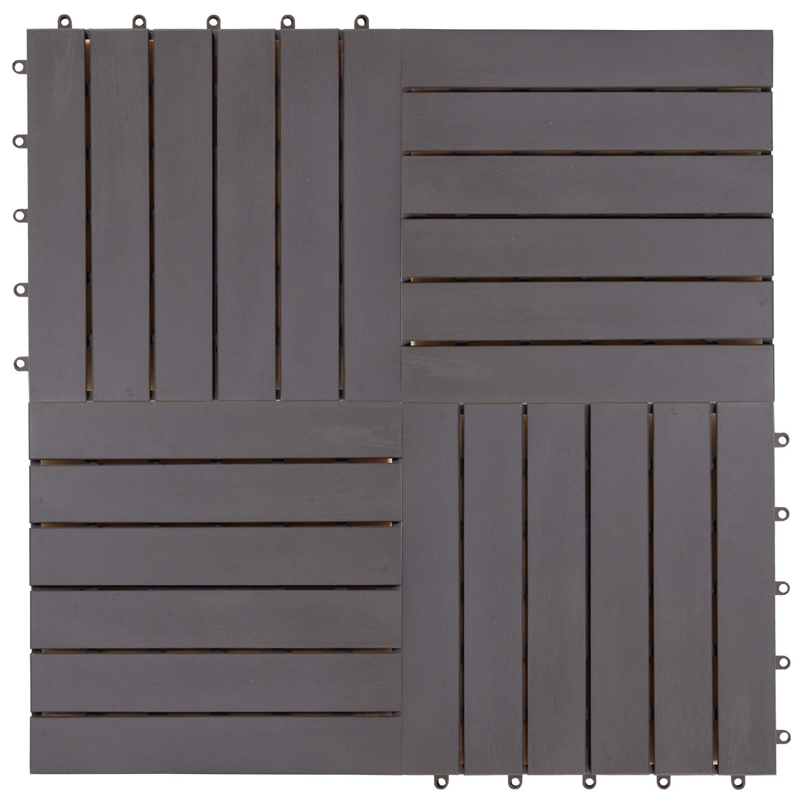 Decking Tile 30 pcs Grey 30 x 30 cm Acacia Hardwood