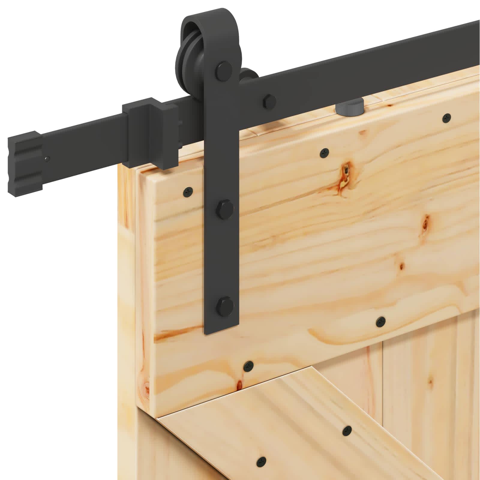 Sliding Door NARVIK Natural and Black 100 x 210 cm (213.5 cm)