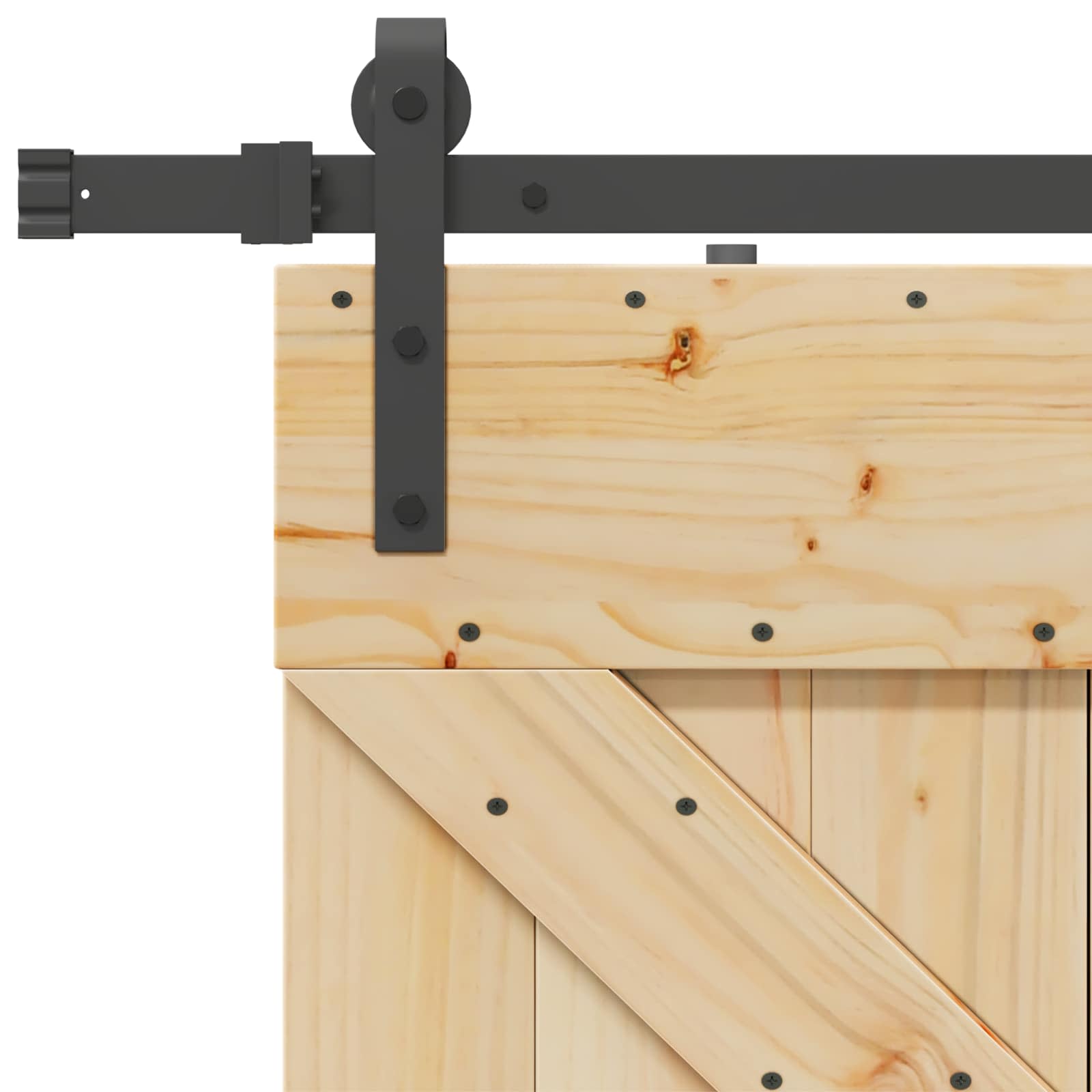 Sliding Door NARVIK Natural and Black 100 x 210 cm (213.5 cm)