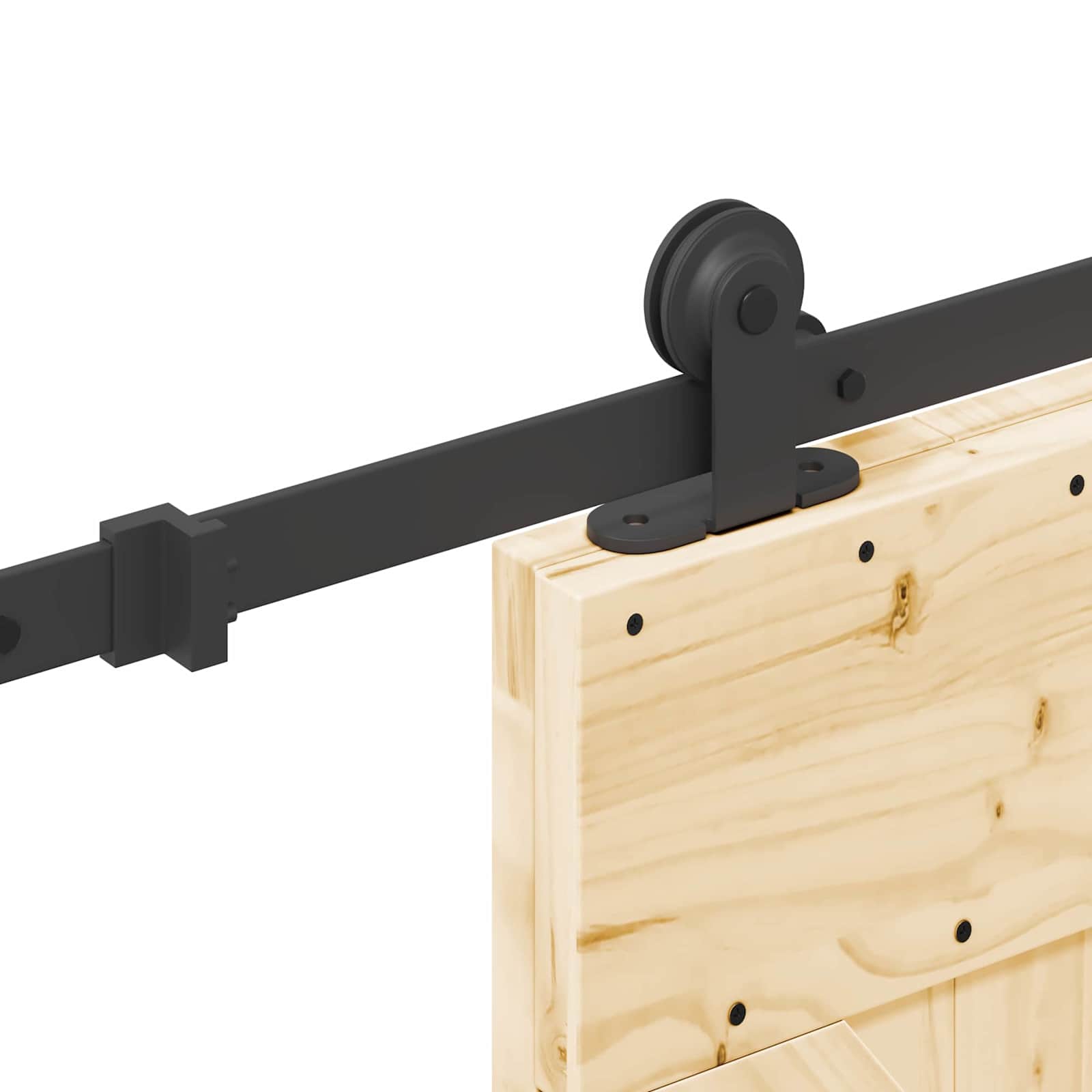 Sliding Door NARVIK Natural and Black 95 x 210 cm (213.5 cm)