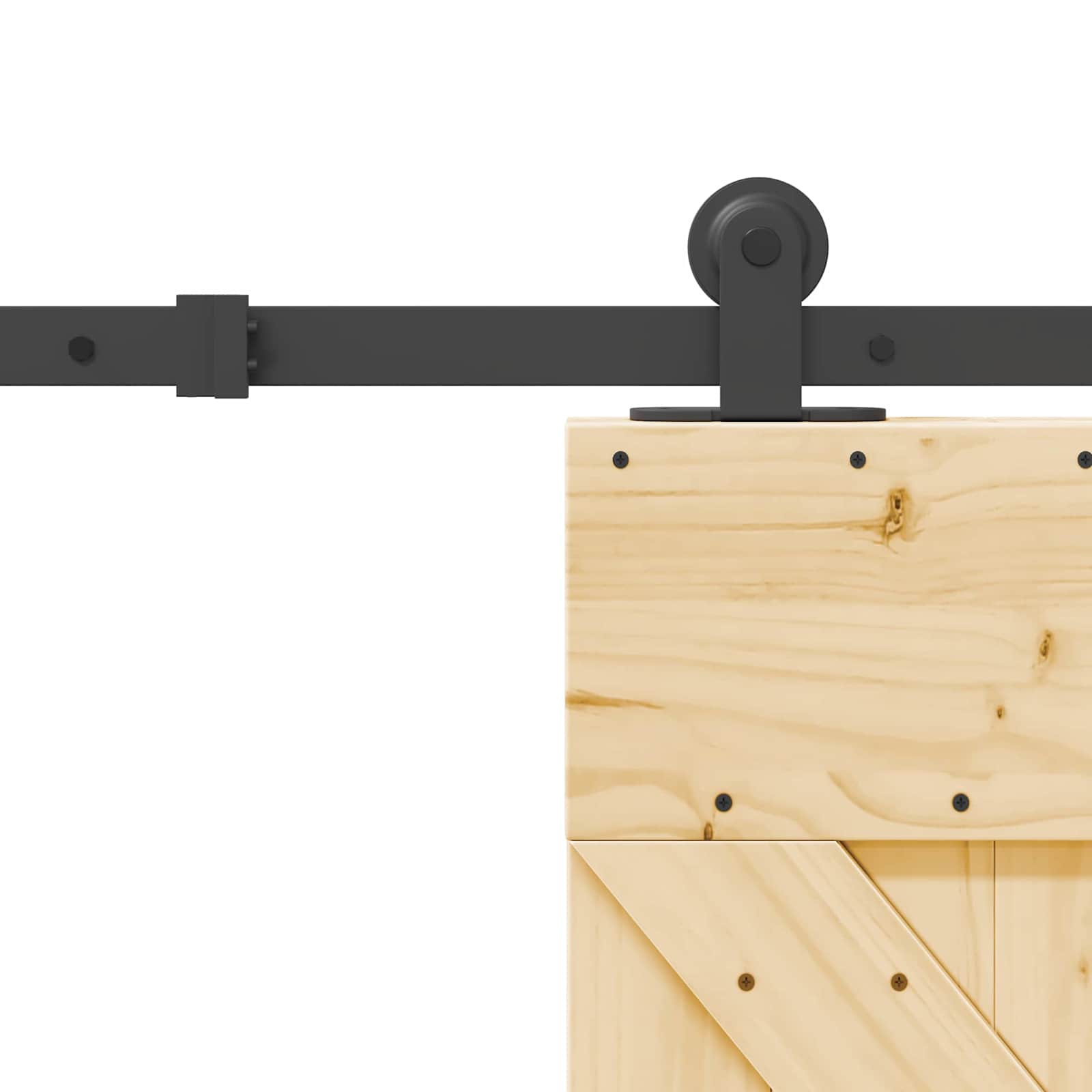 Sliding Door NARVIK Natural and Black 95 x 210 cm (213.5 cm)