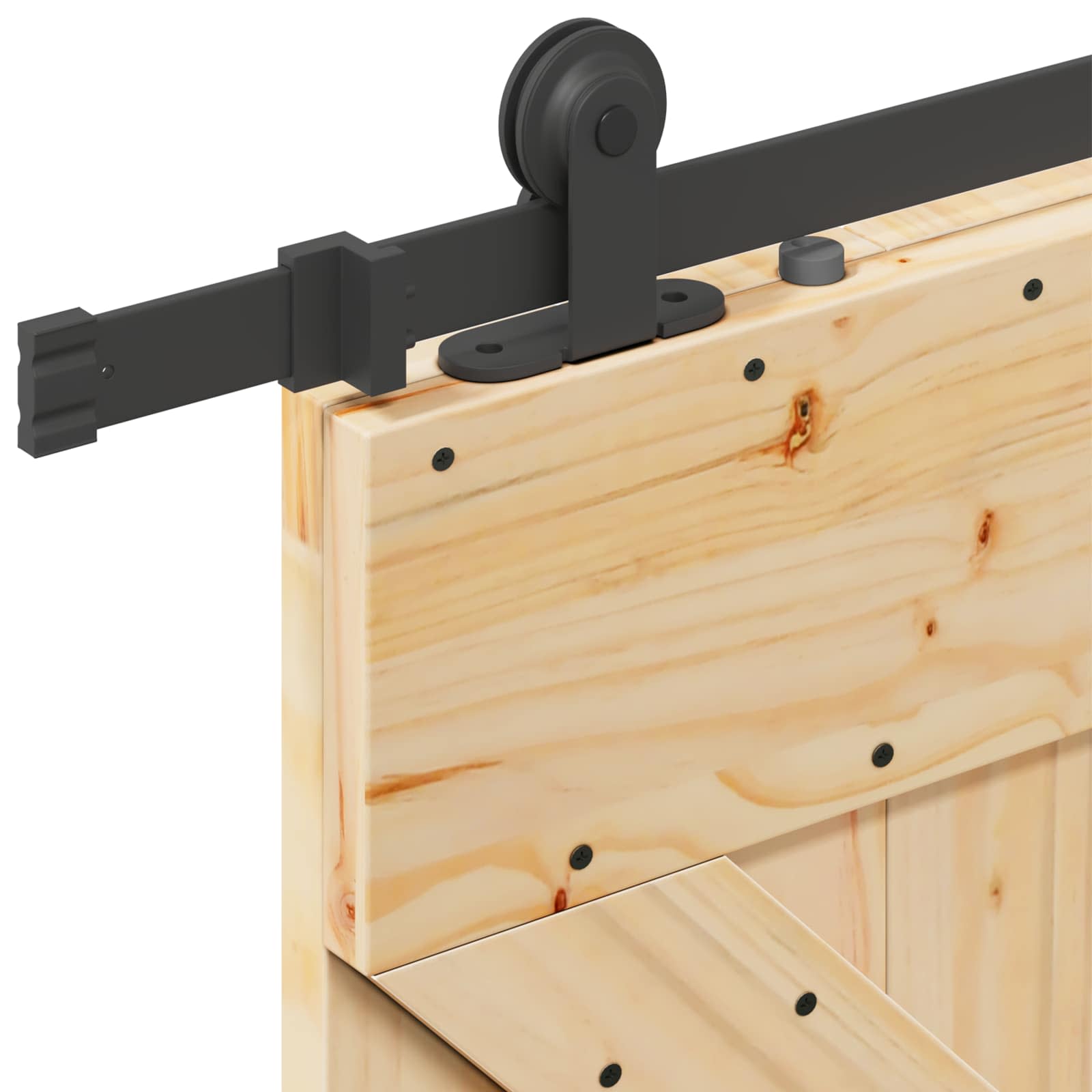 Sliding Door NARVIK Natural and Black 100 x 210 cm (213.5 cm)