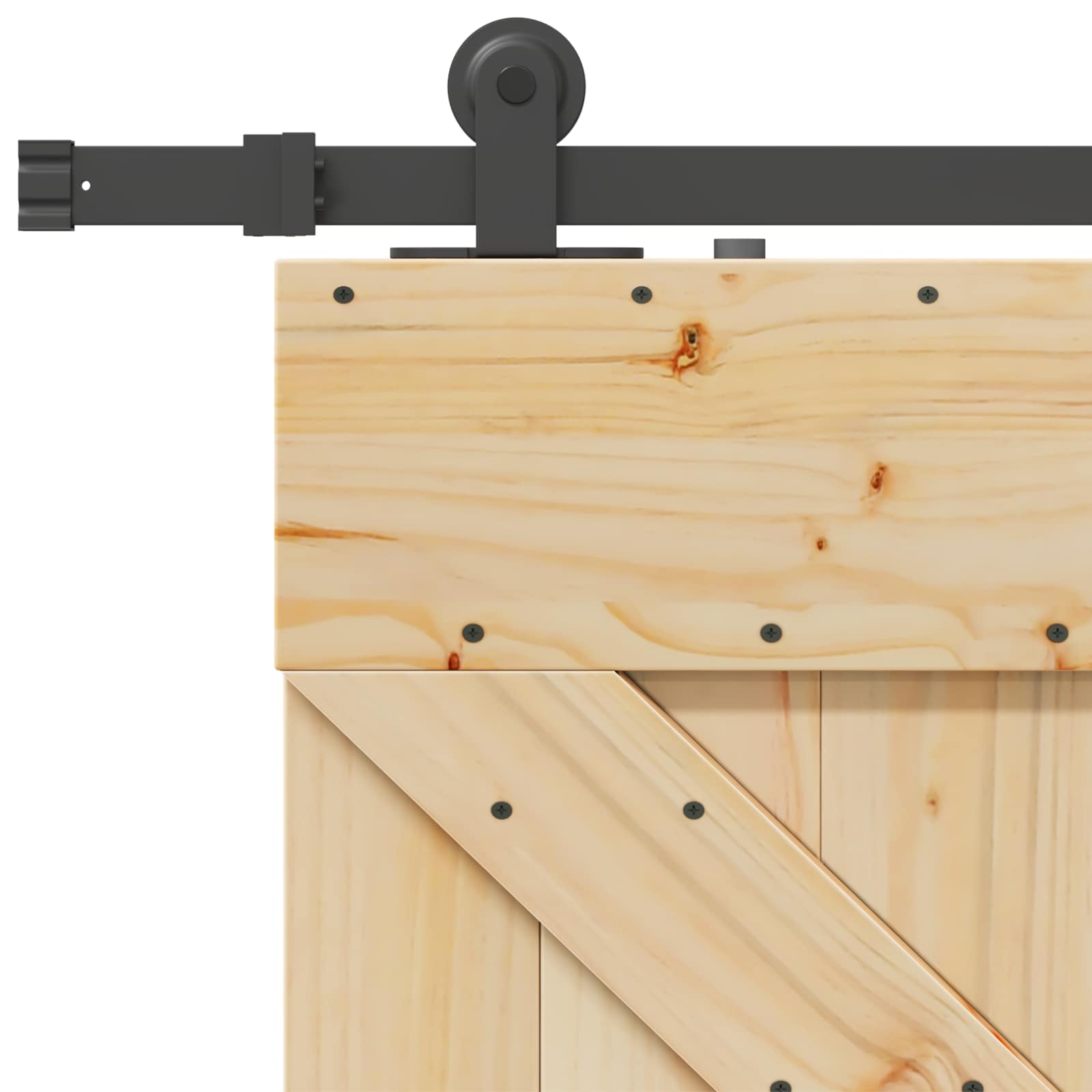 Sliding Door NARVIK Natural and Black 100 x 210 cm (213.5 cm)