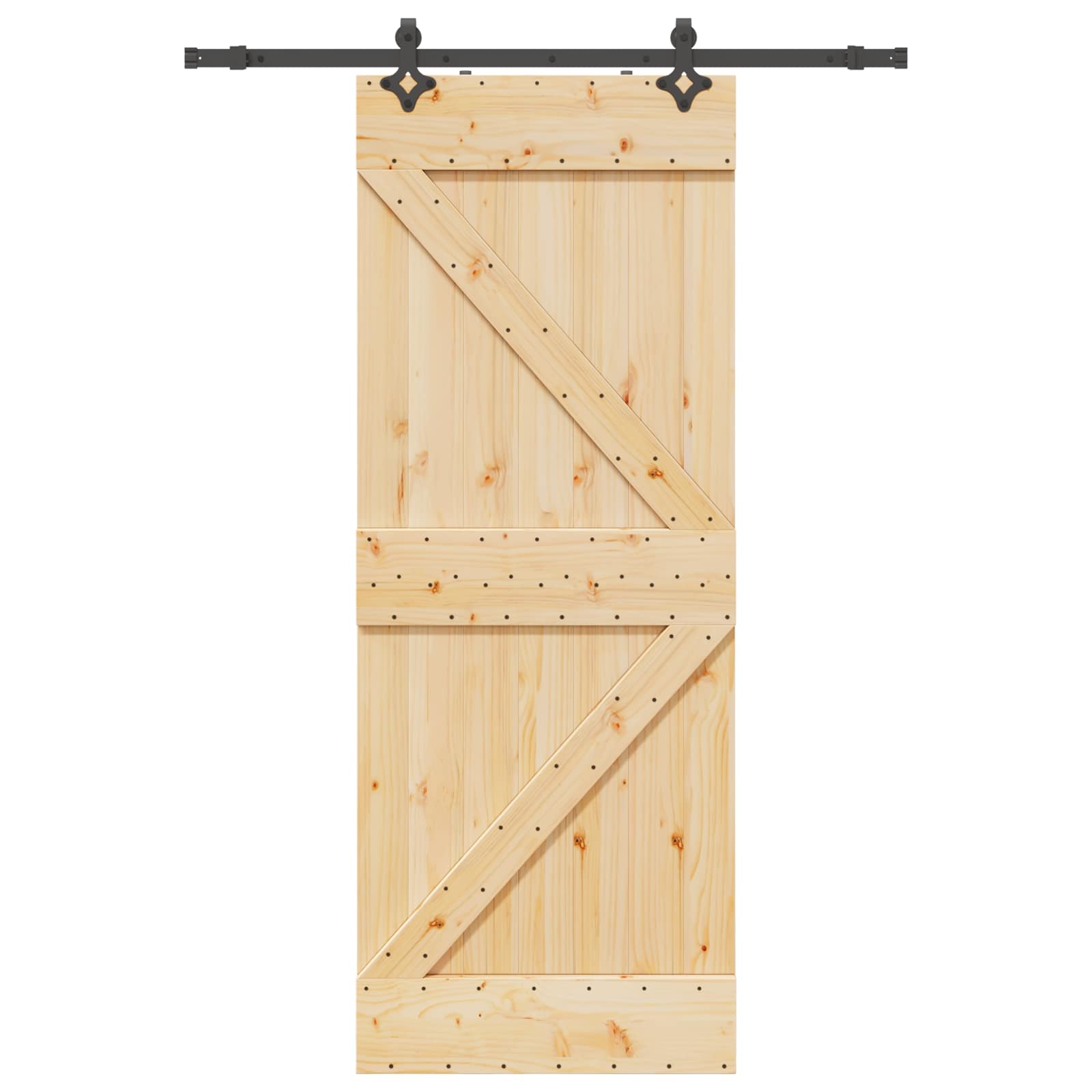 Sliding Door NARVIK Natural and Black 80 x 210 cm (152.5 cm)