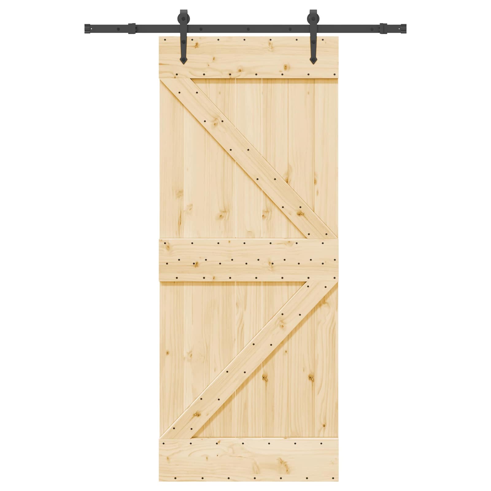 Sliding Door NARVIK Natural and Black 85 x 210 cm (152.5 cm)