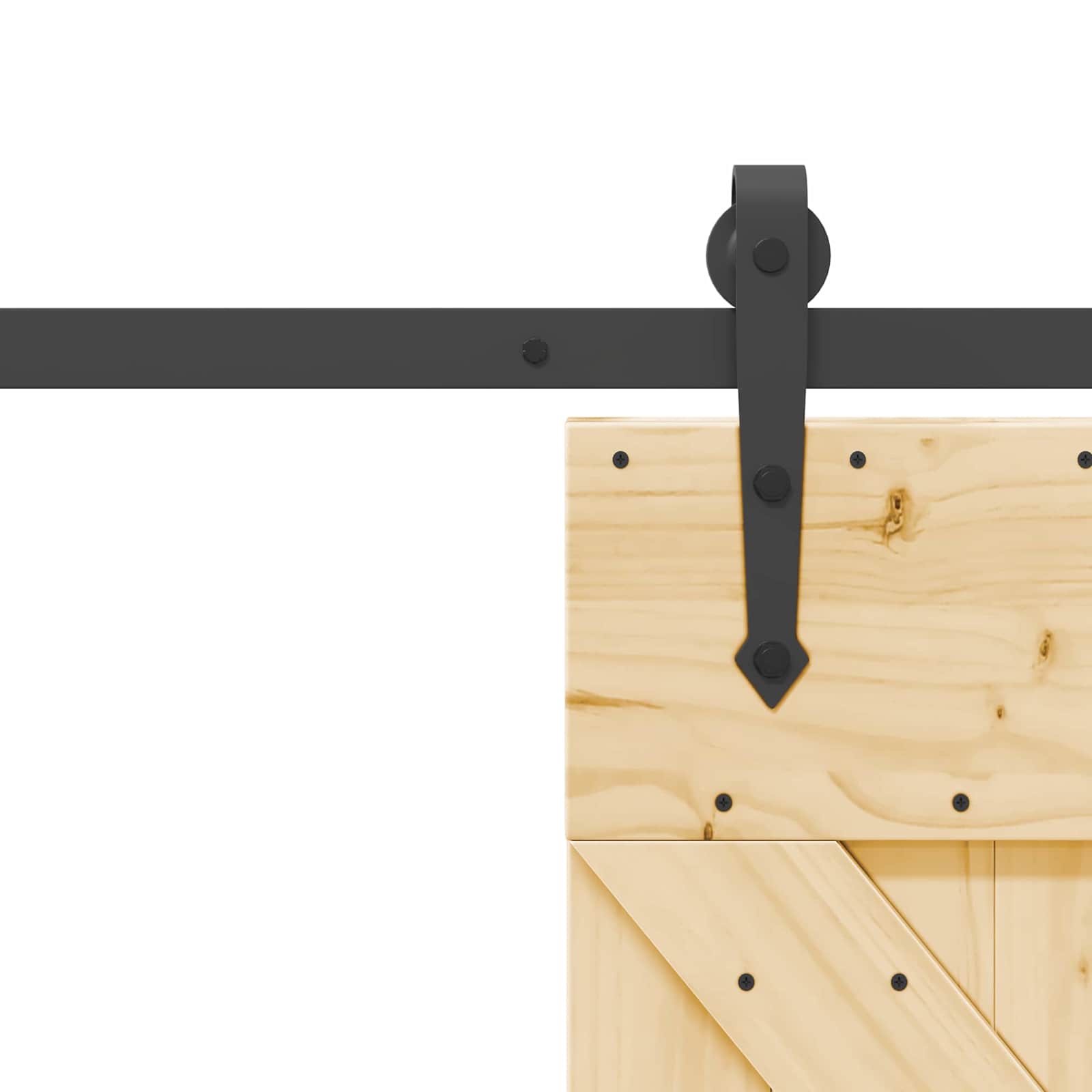 Sliding Door NARVIK Natural and Black 70 x 210 cm (213.5 cm)