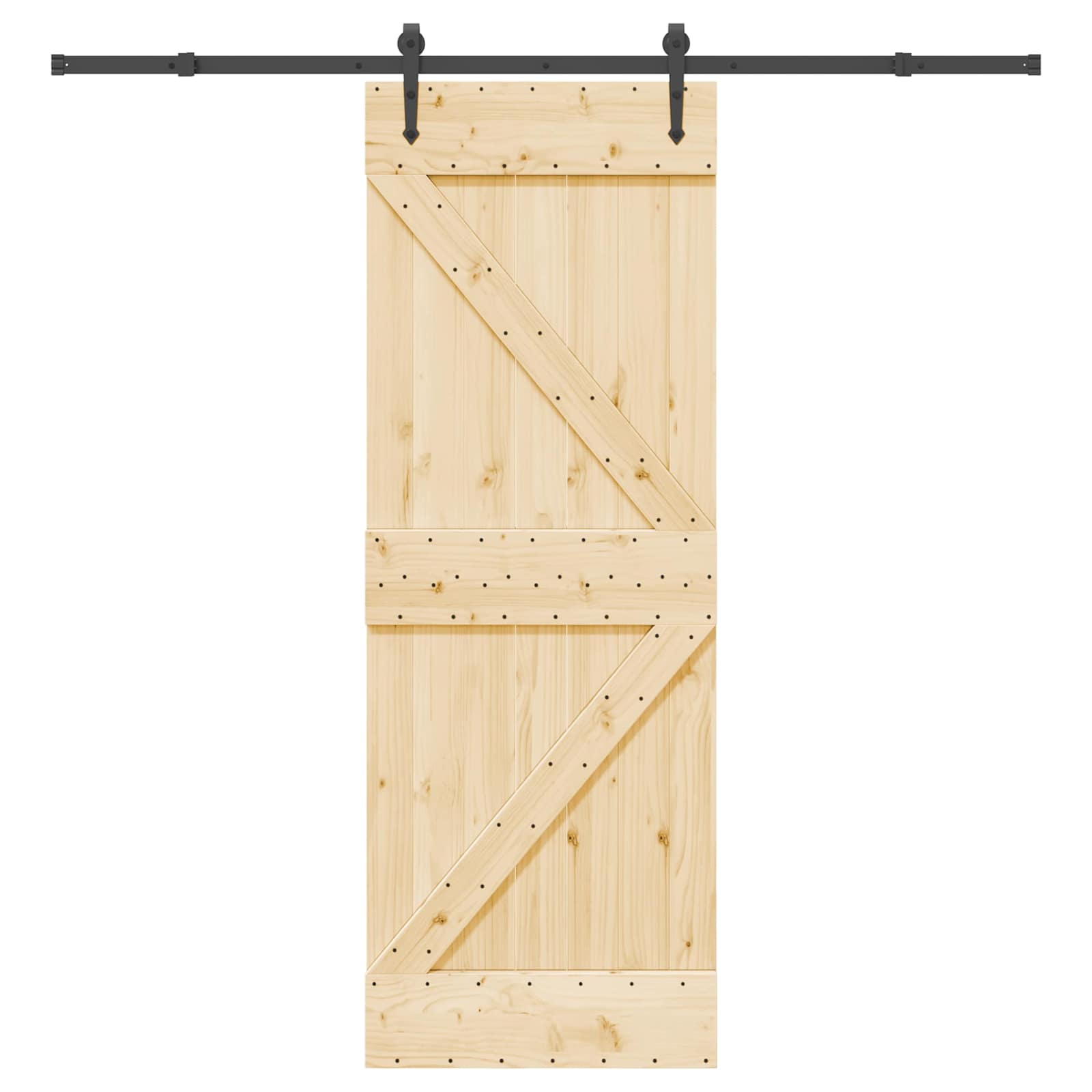 Sliding Door NARVIK Natural and Black 70 x 210 cm (213.5 cm)
