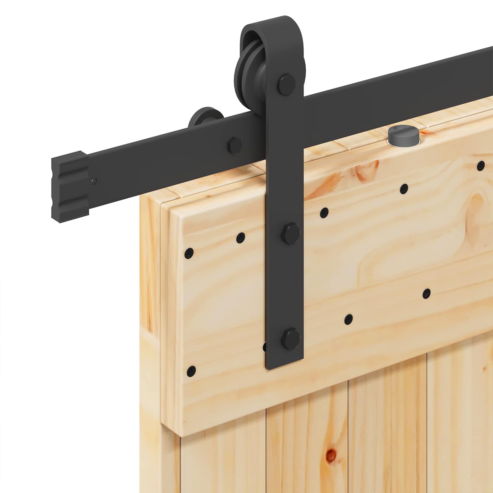 Sliding Door NARVIK Natural and Black 70 x 210 cm (213.5 cm)