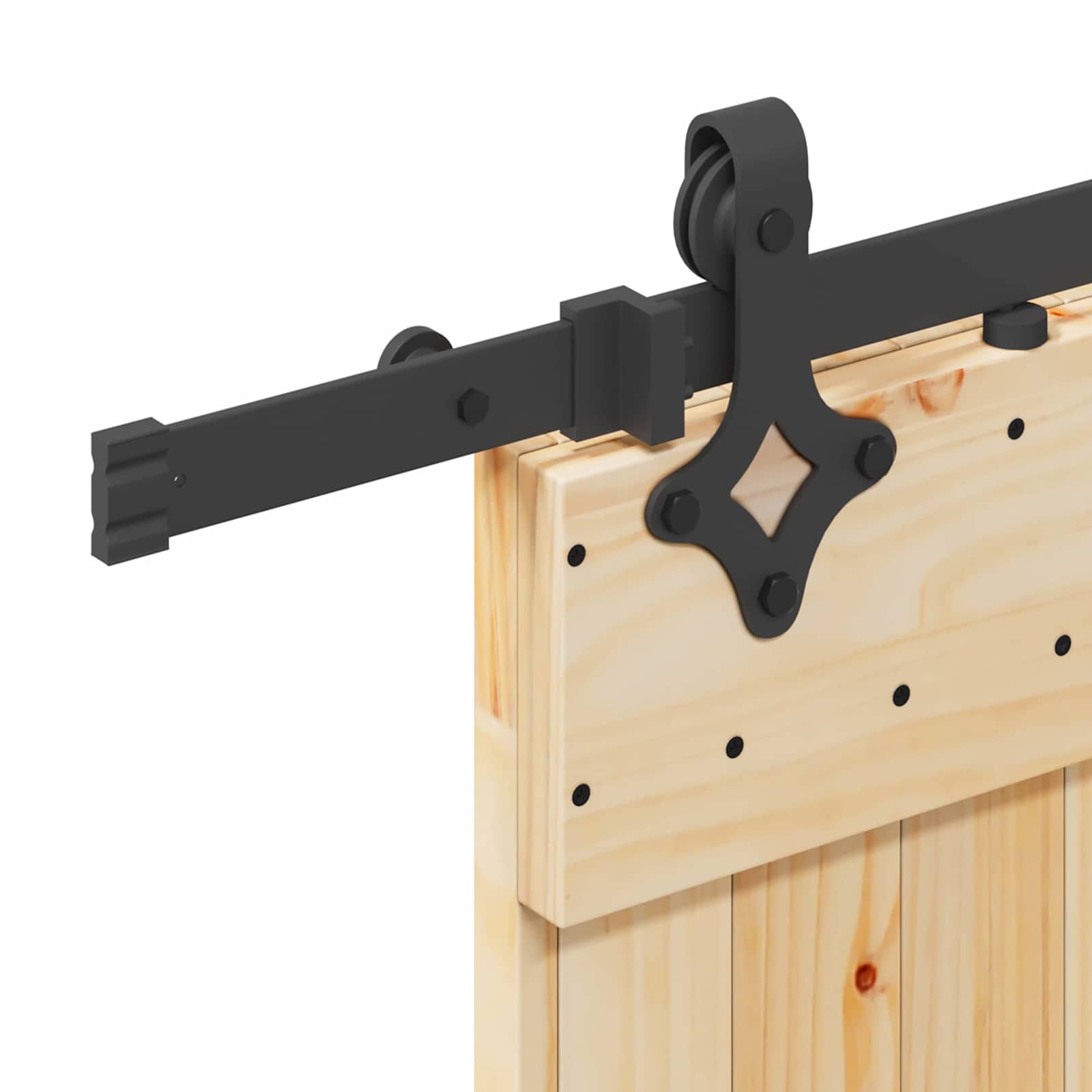 Sliding Door NARVIK Natural and Black 85 x 210 cm (152.5 cm)