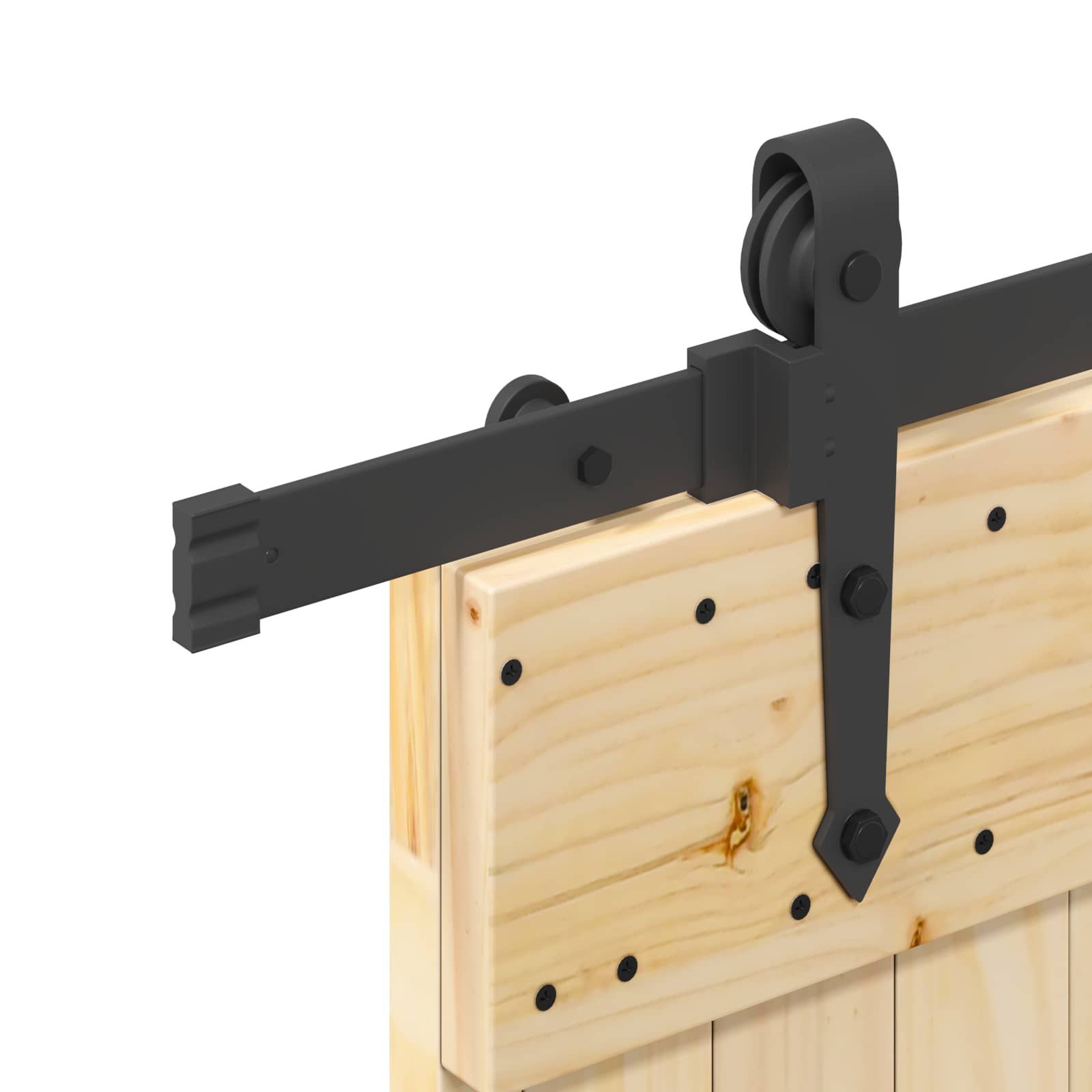 Sliding Door NARVIK Natural and Black 90 x 210 cm (213.5 cm)