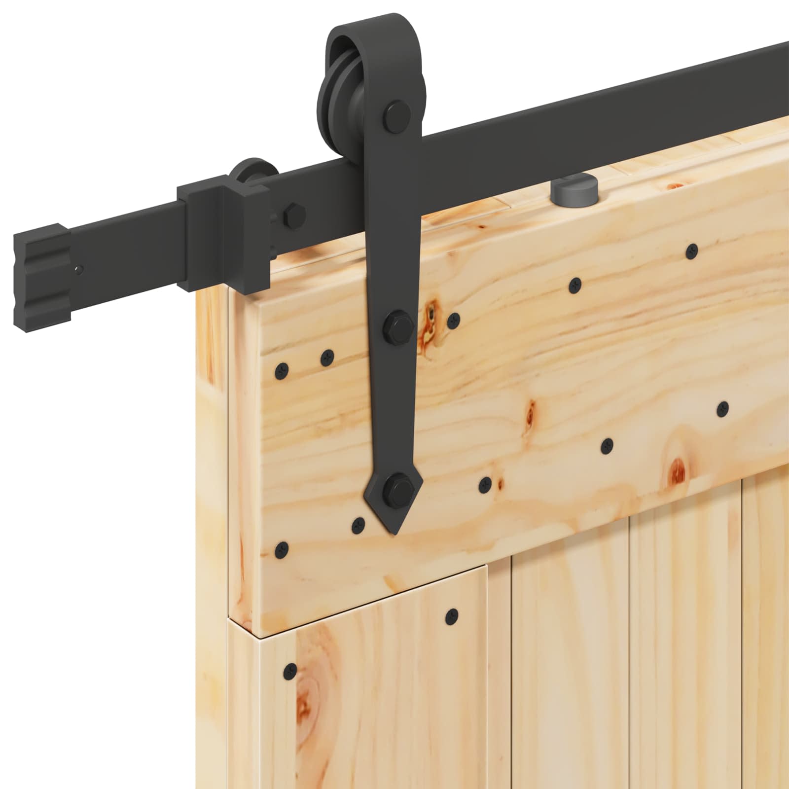 Sliding Door NARVIK Natural and Black 90 x 210 cm (213.5 cm)