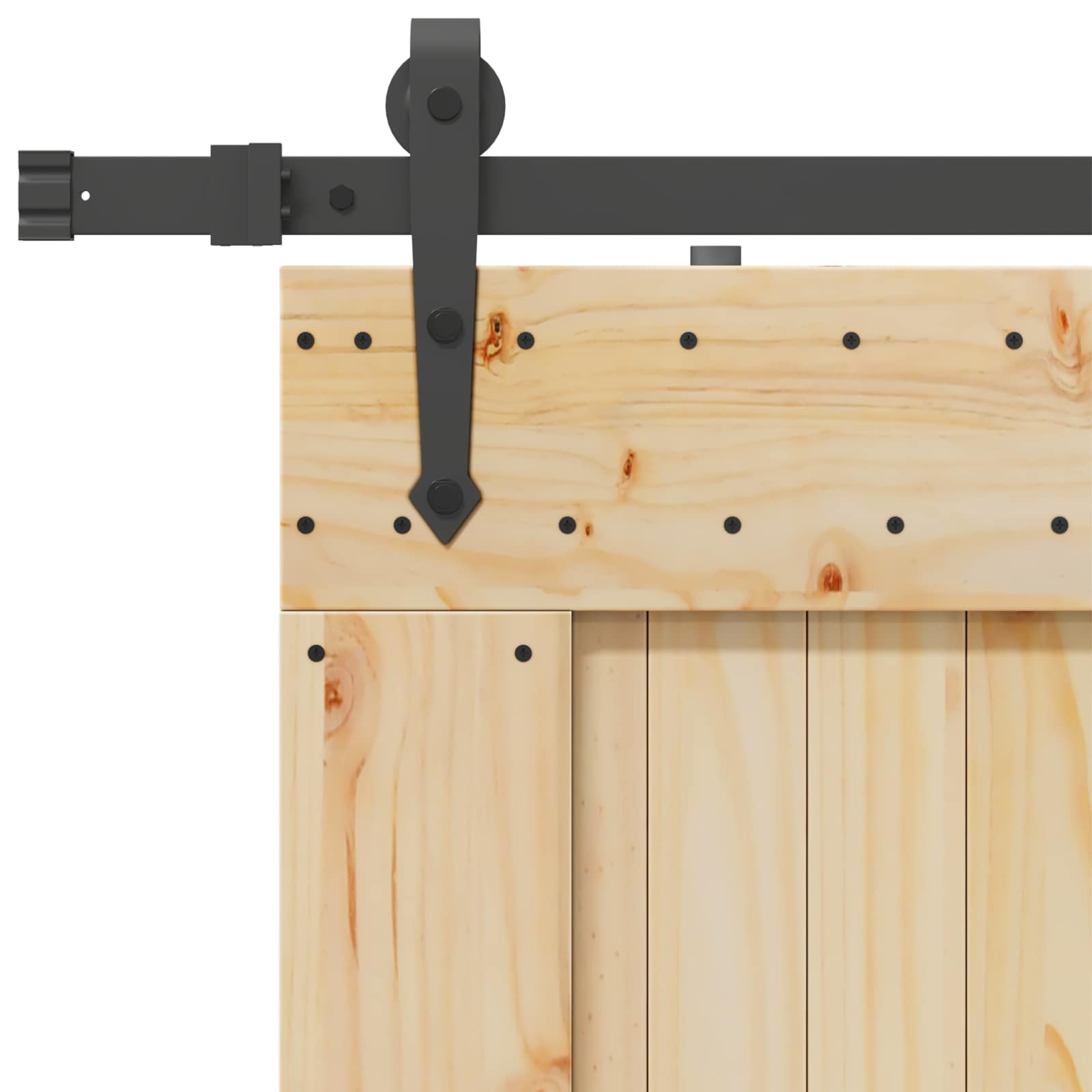 Sliding Door NARVIK Natural and Black 90 x 210 cm (213.5 cm)