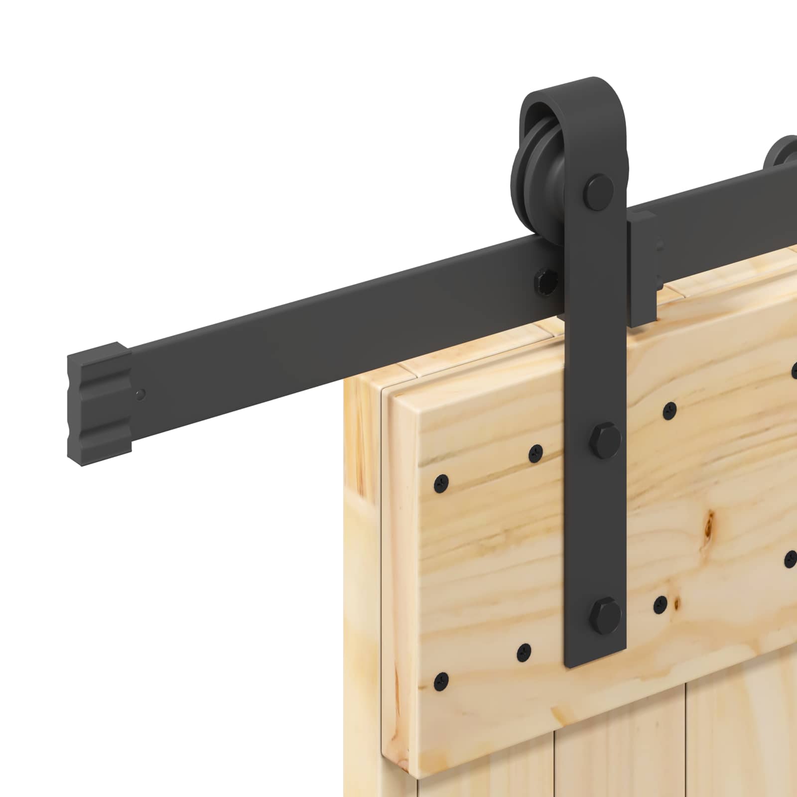 Sliding Door NARVIK Natural and Black 80 x 210 cm (213.5 cm)