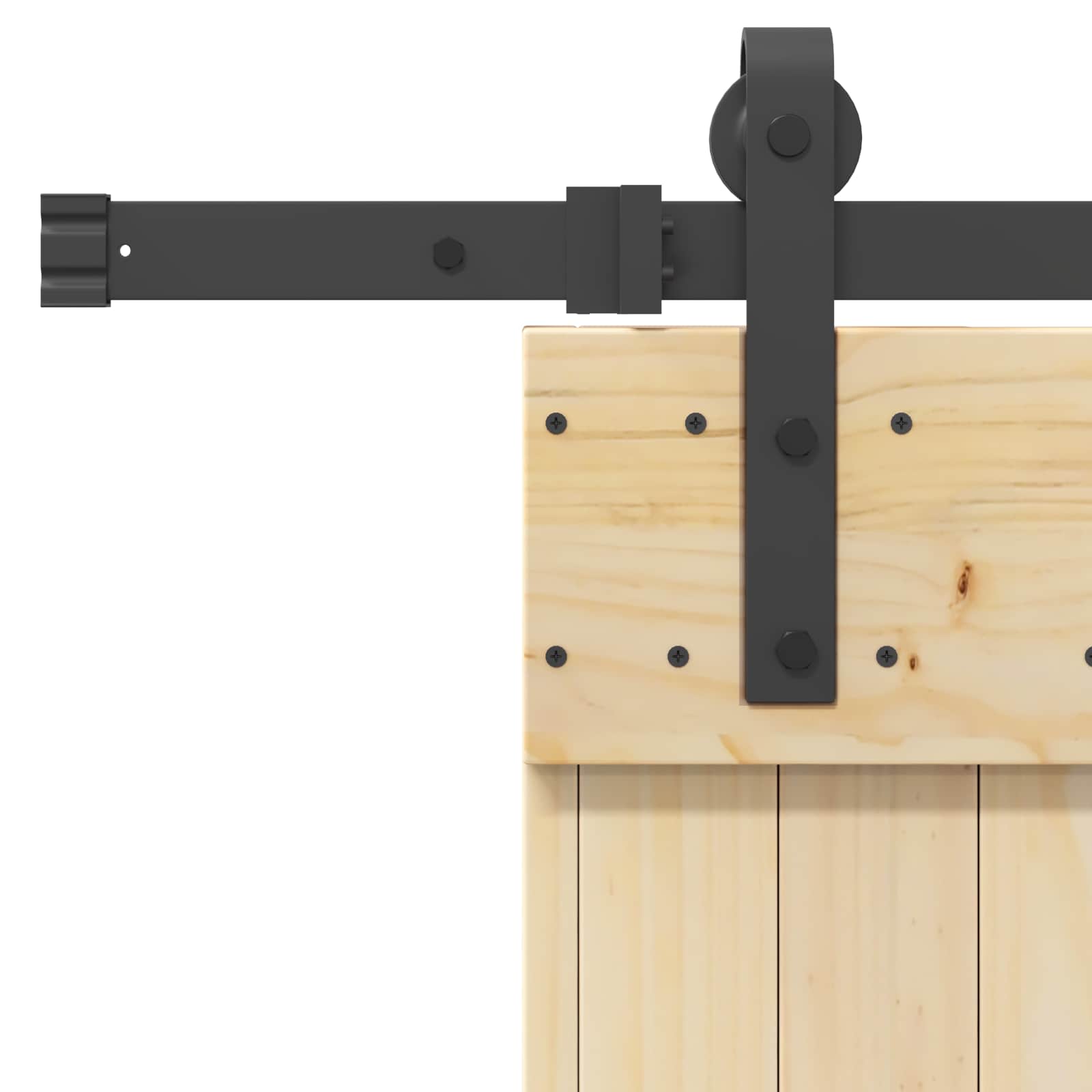 Sliding Door NARVIK Natural and Black 80 x 210 cm (213.5 cm)