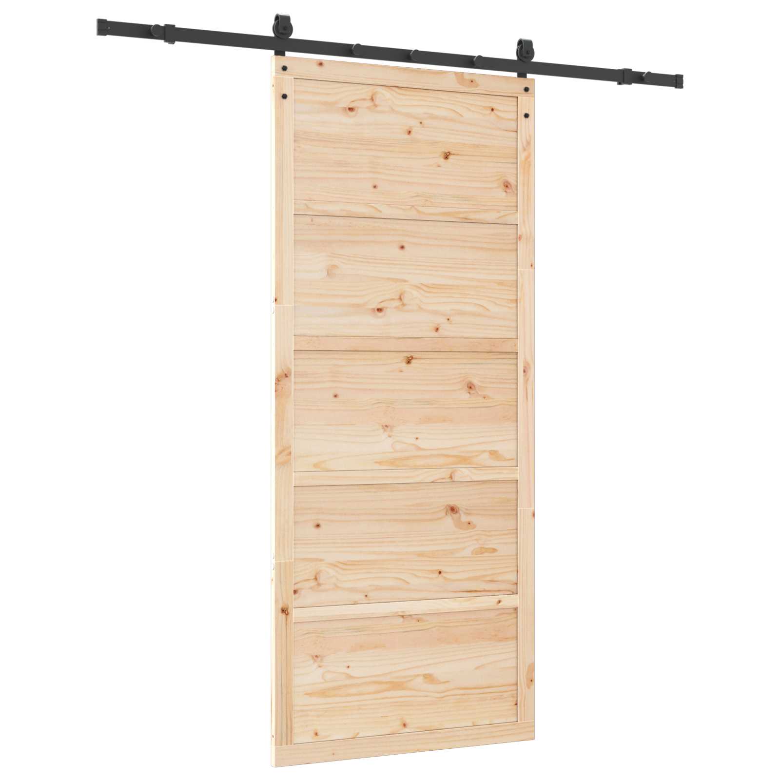Sliding Door Natural 90 x 208 cm Solid Pine Wood