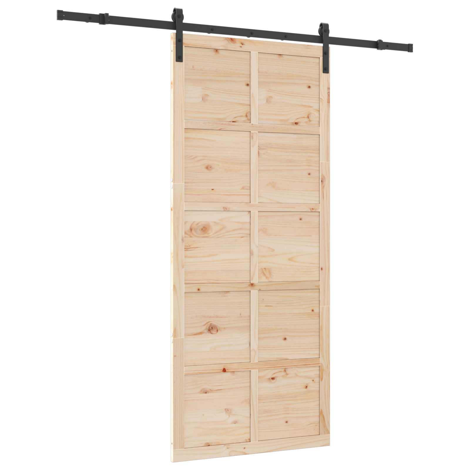 Sliding Door Natural 90 x 208 cm Solid Pine Wood