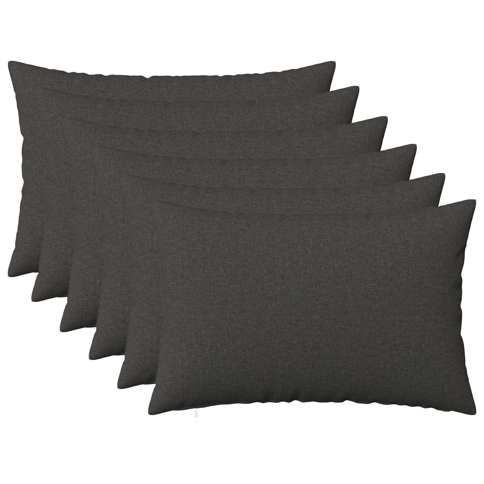 Throw Pillow 6 pcs HEERLEN Dark Grey 30 x 50 cm Fabric