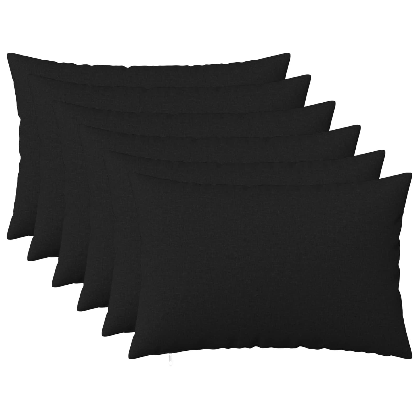 Throw Pillow 6 pcs HEERLEN Black 30 x 50 cm Fabric