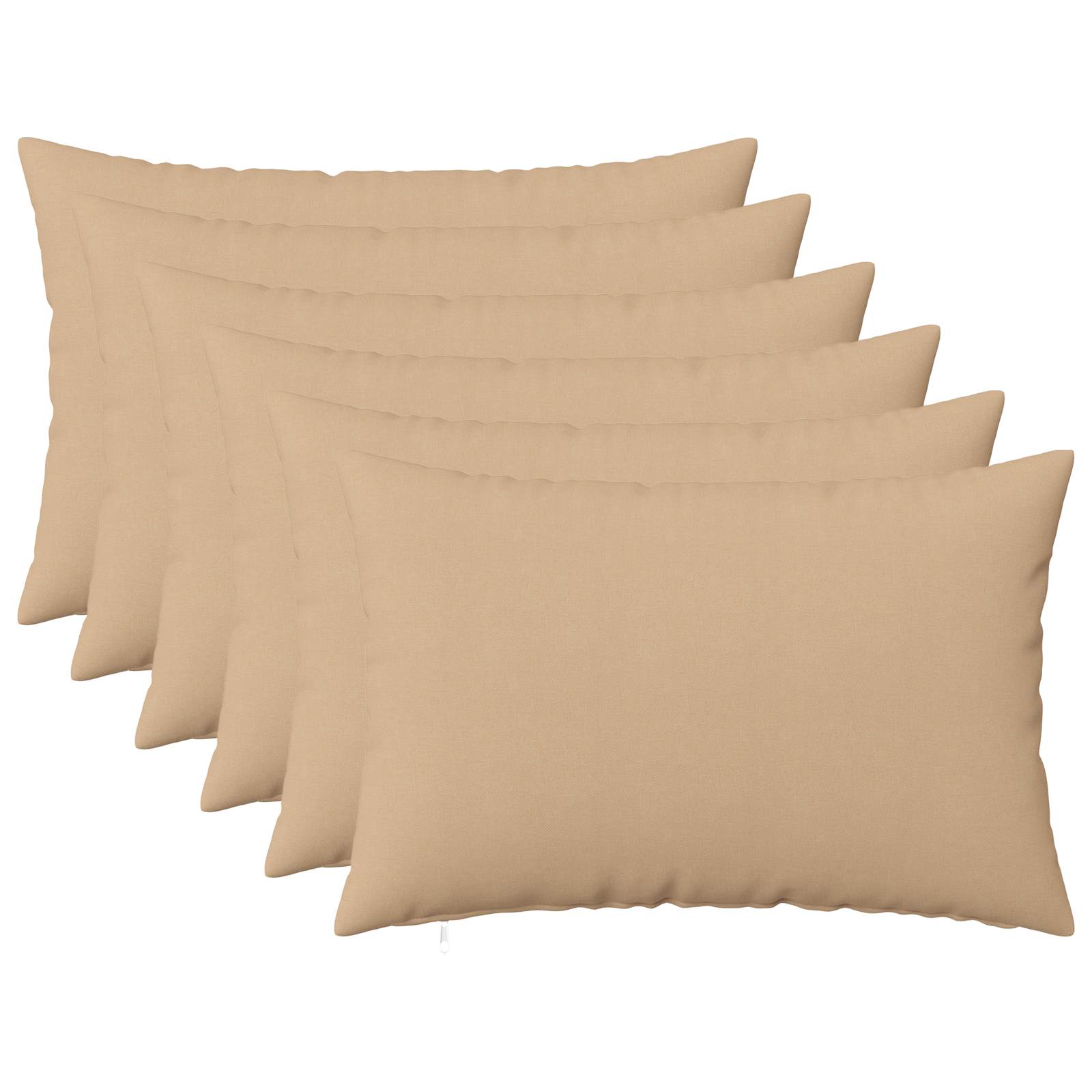 Throw Pillow 6 pcs HEERLEN Cream 30 x 50 cm Fabric