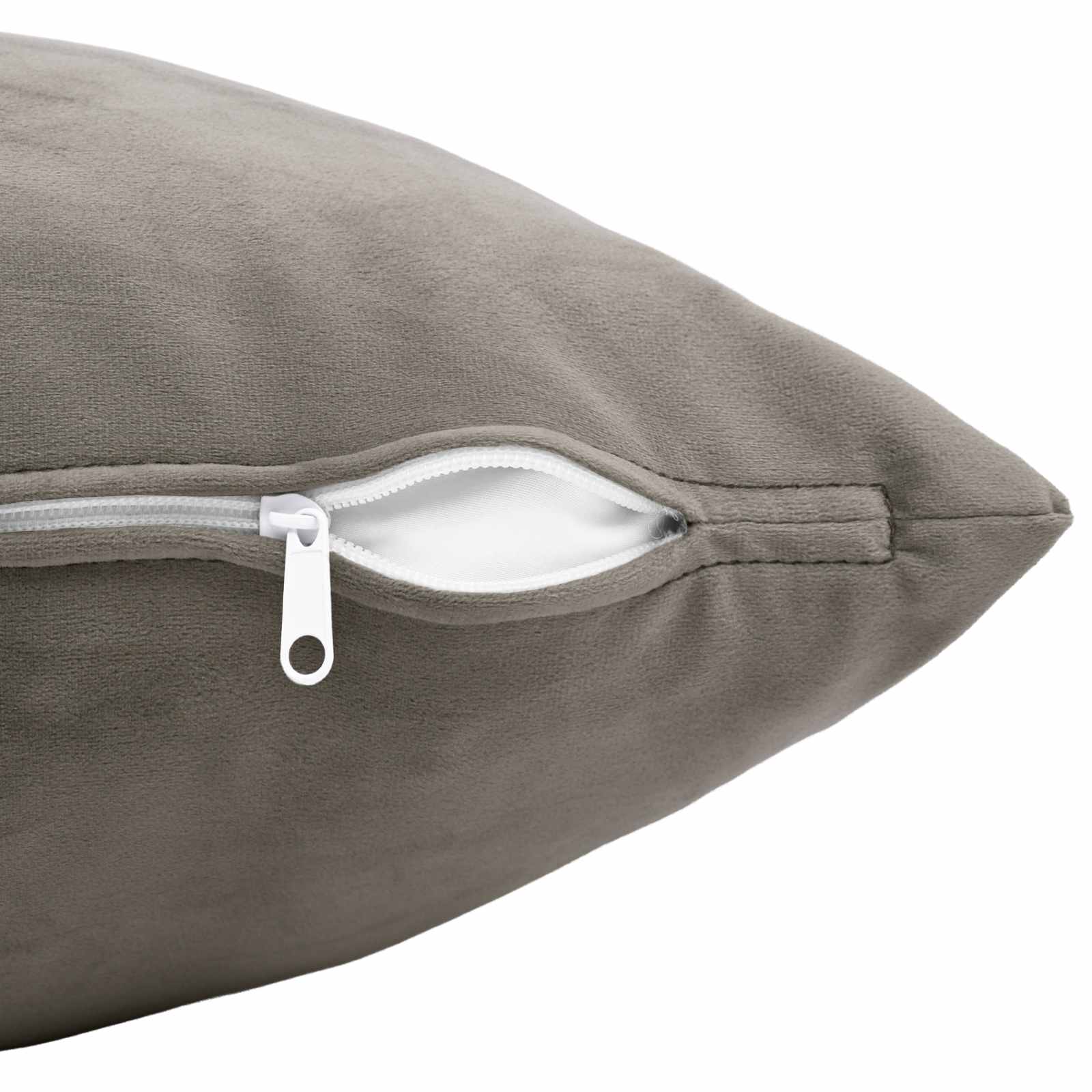 Cushion with Pillow HEERLEN 2 pcs Light Grey Velvet