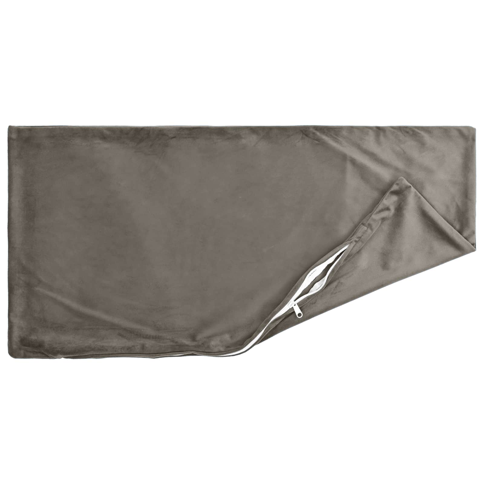 Cushion with Pillow HEERLEN 2 pcs Light Grey Velvet