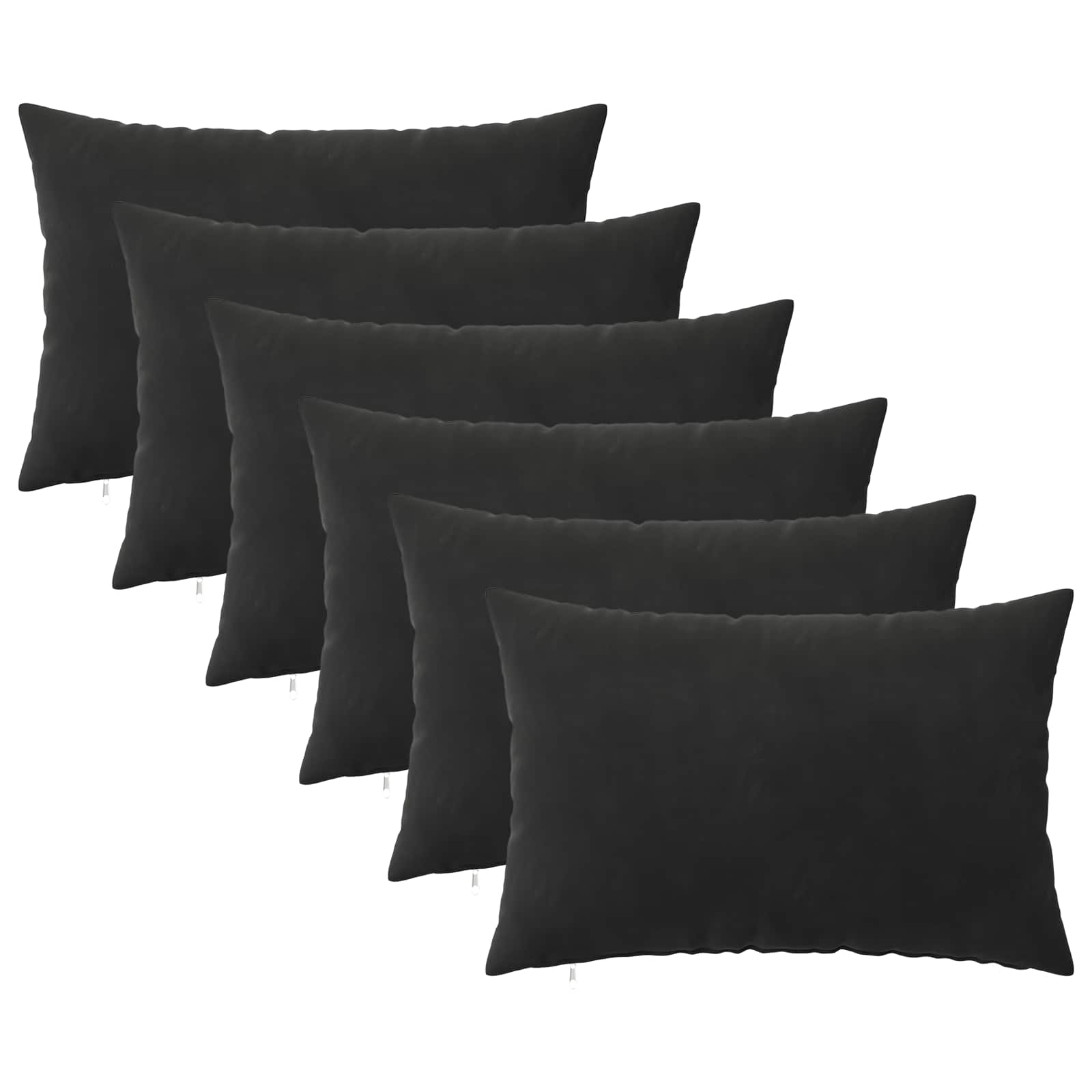 Cushion with Pillow HEERLEN 6 pcs Black Velvet