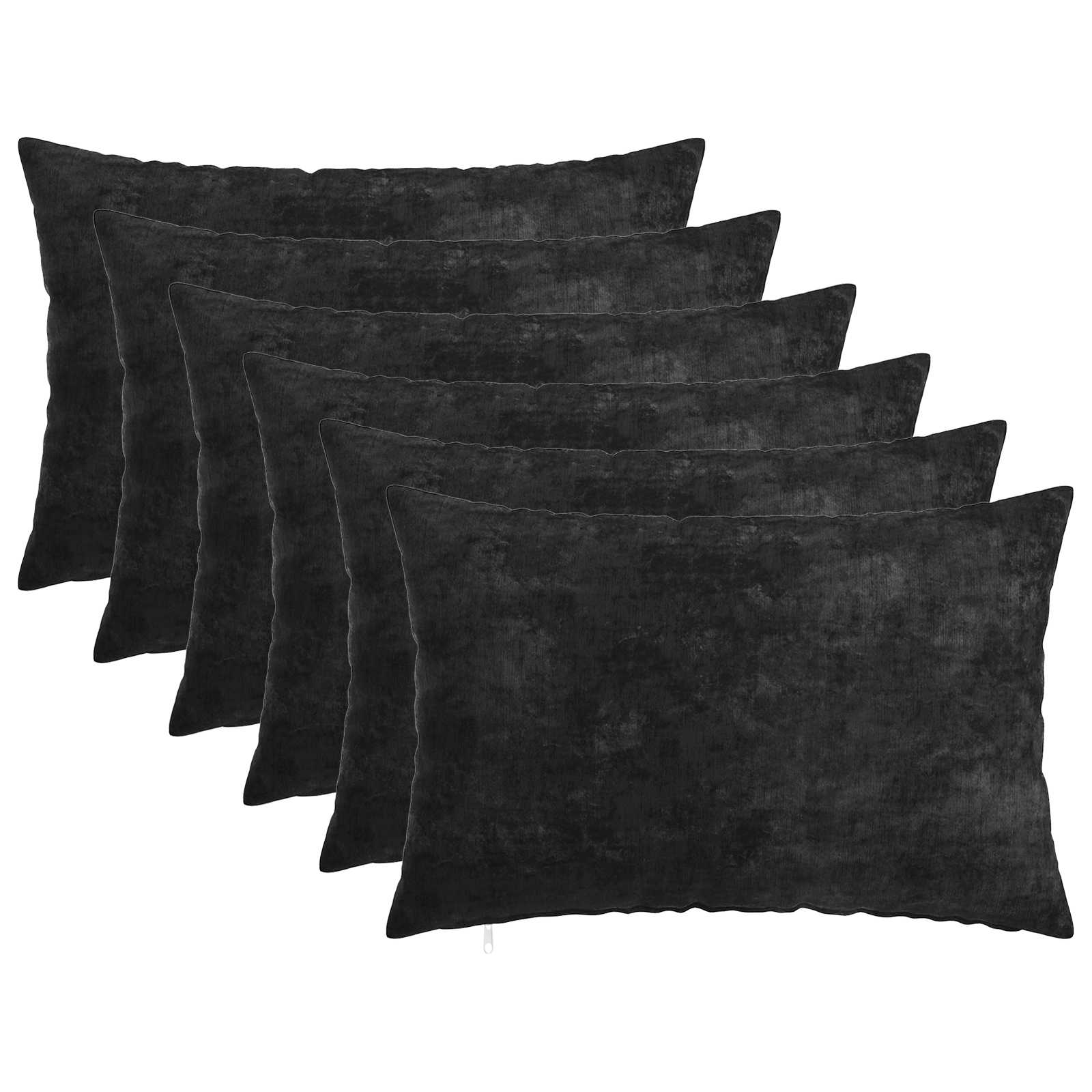 Cushion 6 pcs HEERLEN Anthracite 30 x 50 cm Chenille Fabric
