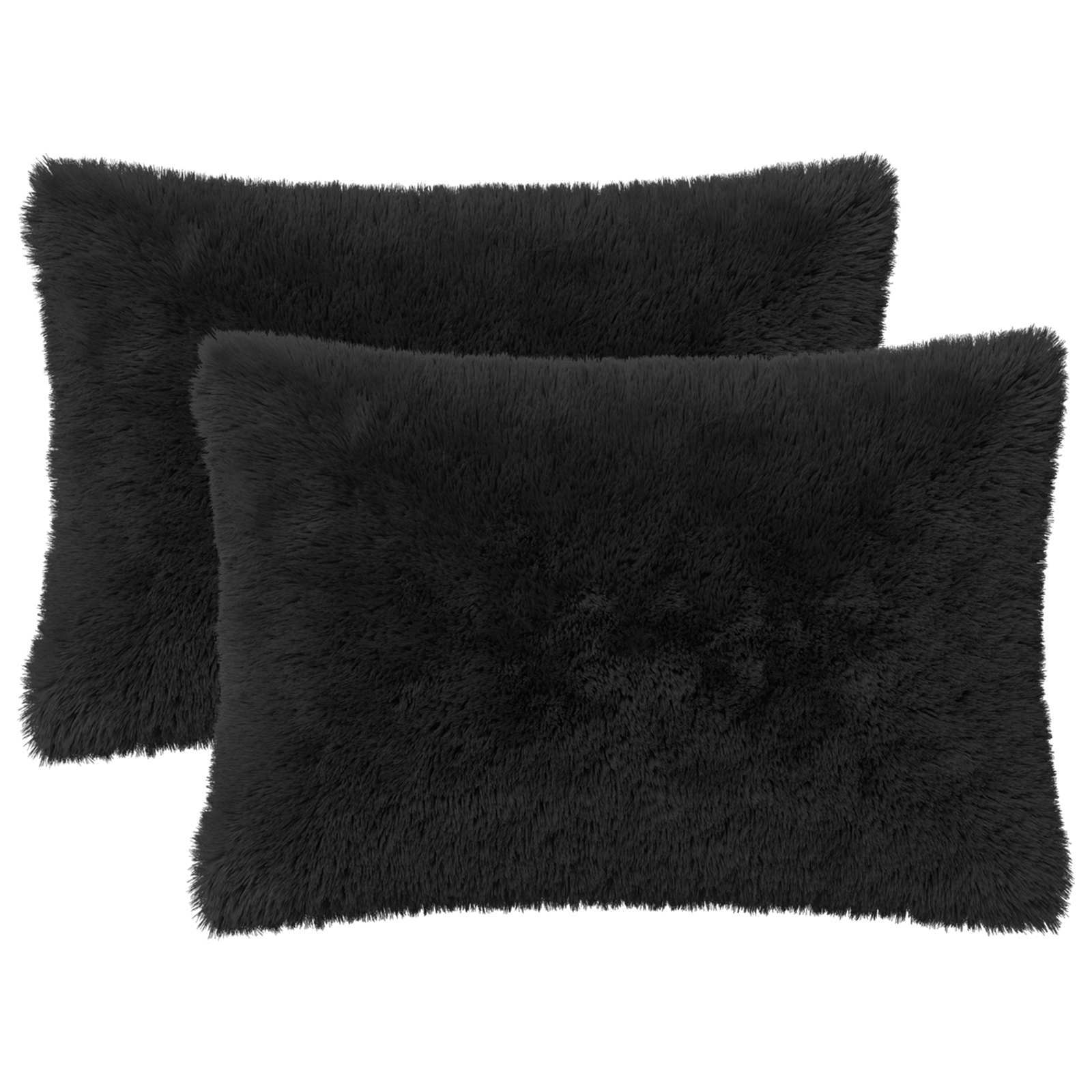 Cushion with Pillow HEERLEN 6 pcs Black PV Fleece