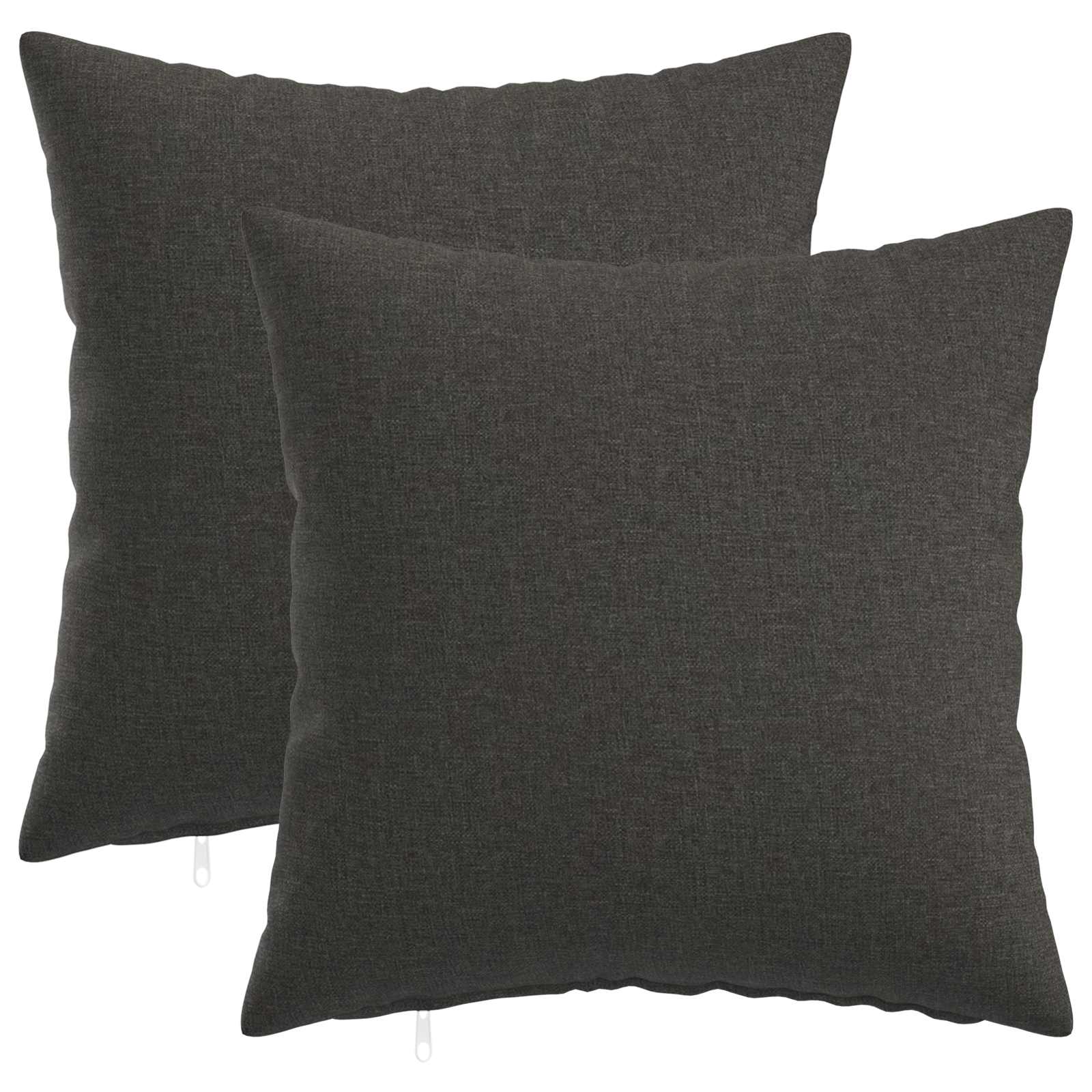 Cushion with Pillow HEERLEN 2 pcs Dark Grey Fabric