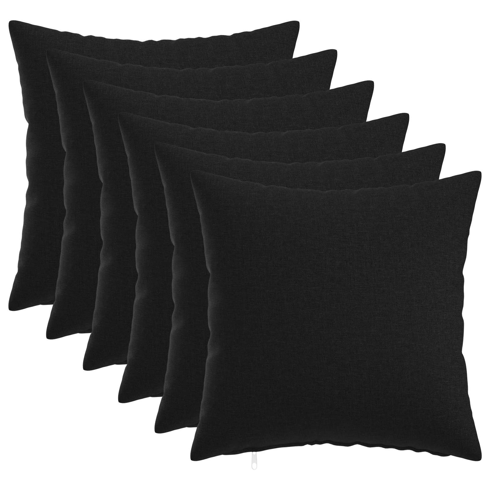 Throw Pillow 6 pcs HEERLEN Black 40 x 40 cm Fabric