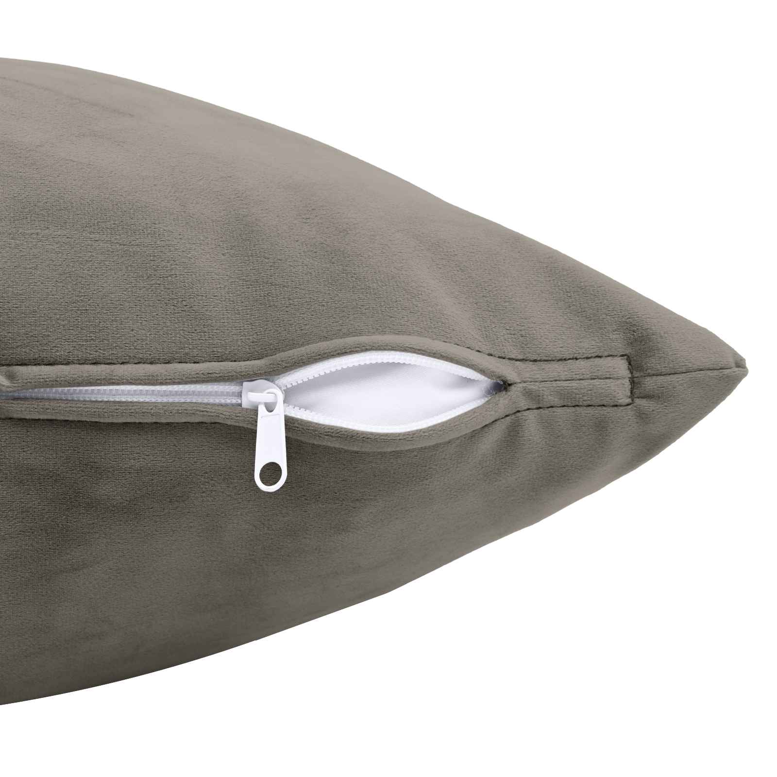 Cushion with Pillow HEERLEN 2 pcs Light Grey Velvet